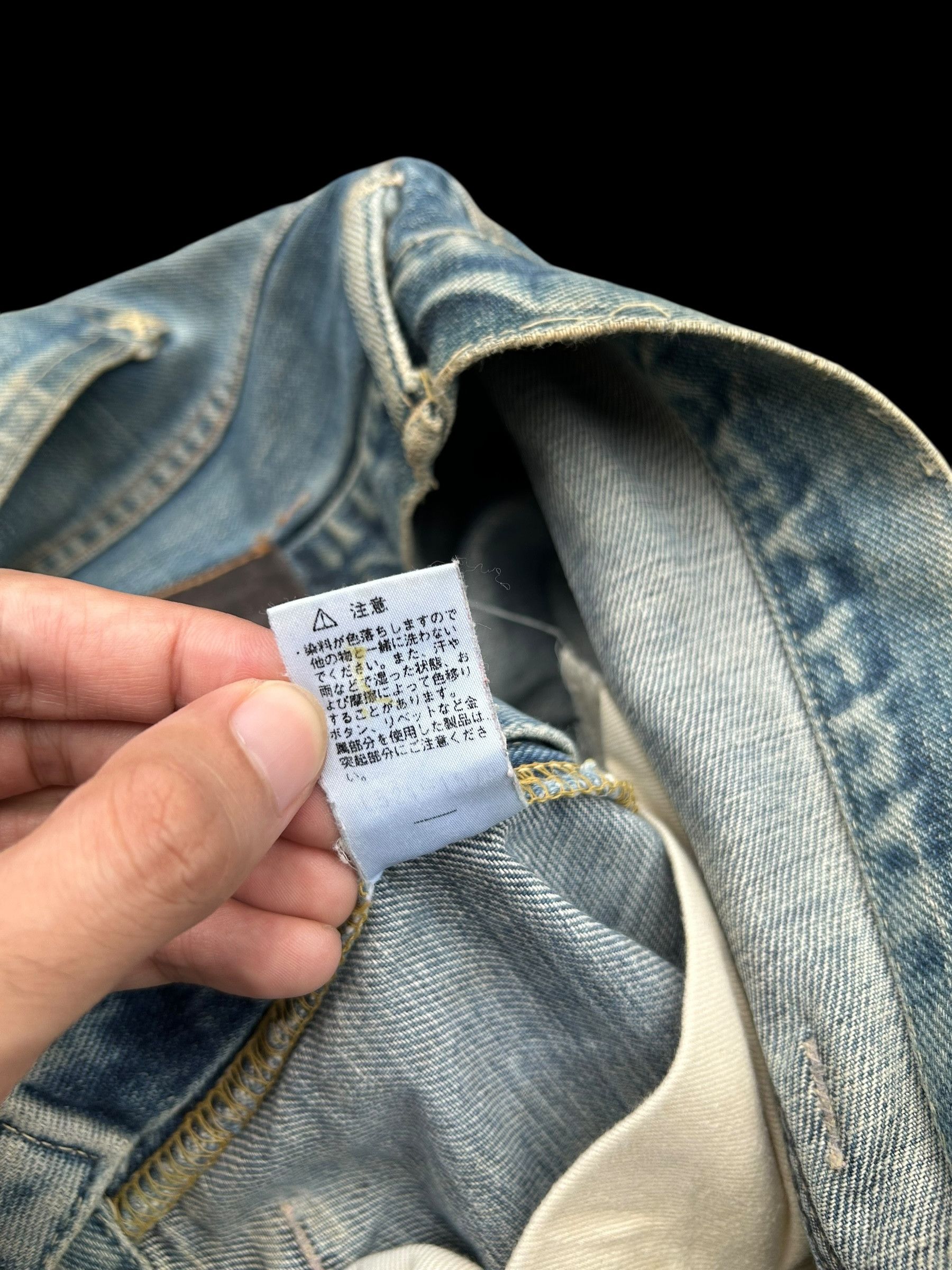 Kapital × Lee × Vintage Thrashed Vintage Lee Riders Selvedge Denim Jeans Size US 35 - 11 Thumbnail