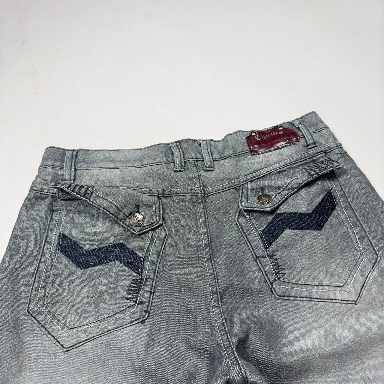 Affliction × StraightFaded Y2K Charms Faded Stone Grey Baggy Grunge Streetwear Pants Size US 35 - 6 Thumbnail