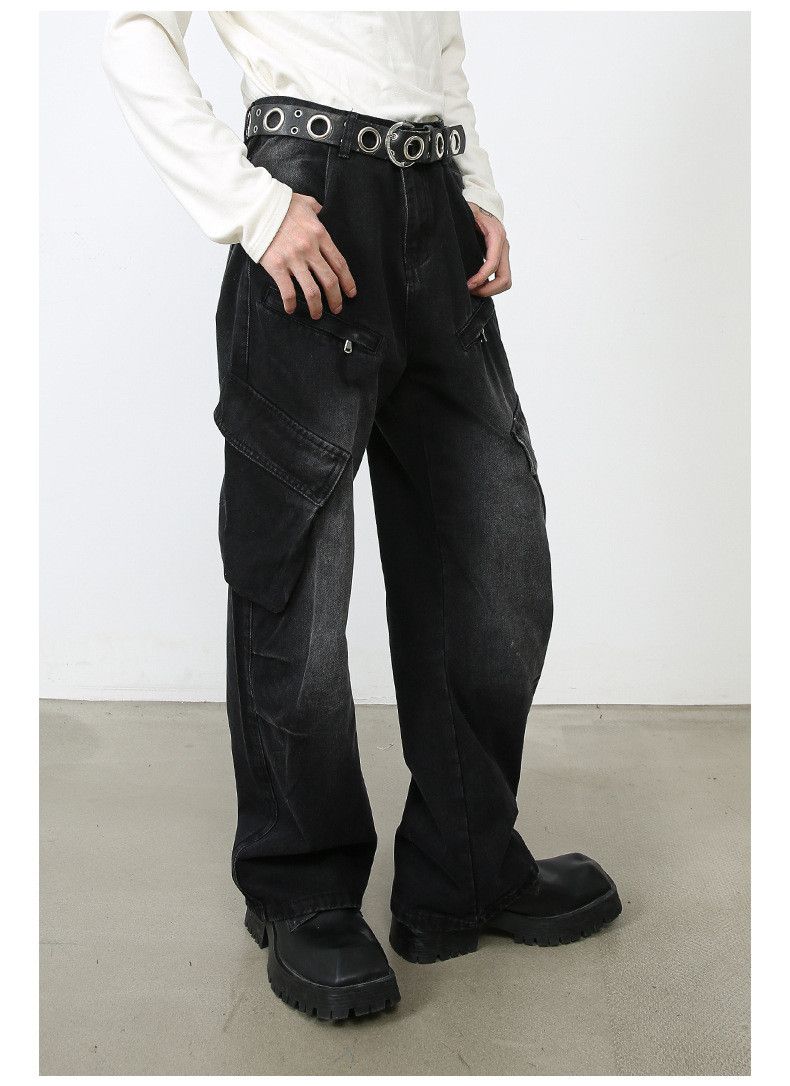 Japanese Brand × Jean High street multi-pocket American washed cargo jeans for men Size US 32 / EU 48 - 6 Thumbnail