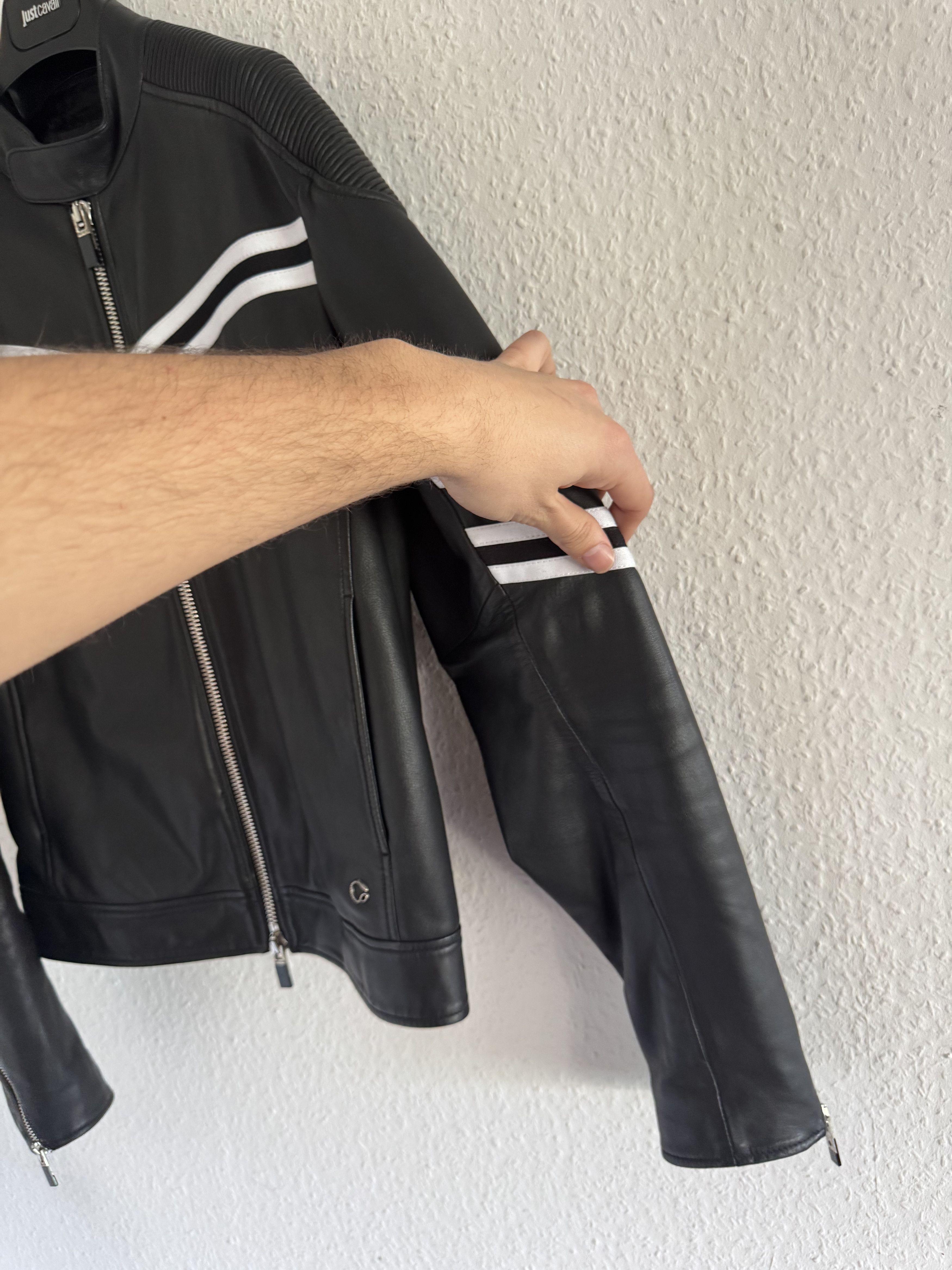 Just Cavalli Resort 2017 Striped Leather Biker Jacket Size US S / EU 44-46 / 1 - 8 Thumbnail