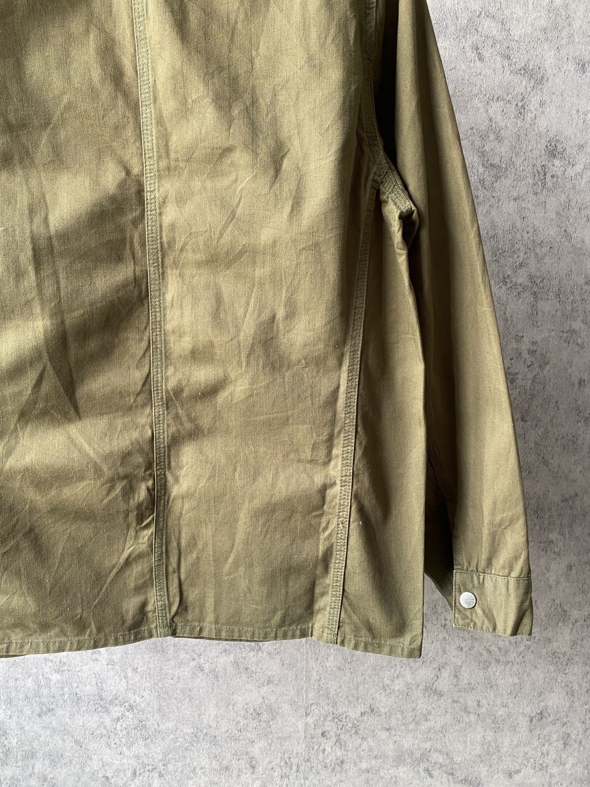 Sassafras Sassafras Japan Olive Green Sunfaded Button Jacket Size US M / EU 48-50 / 2 - 11 Thumbnail