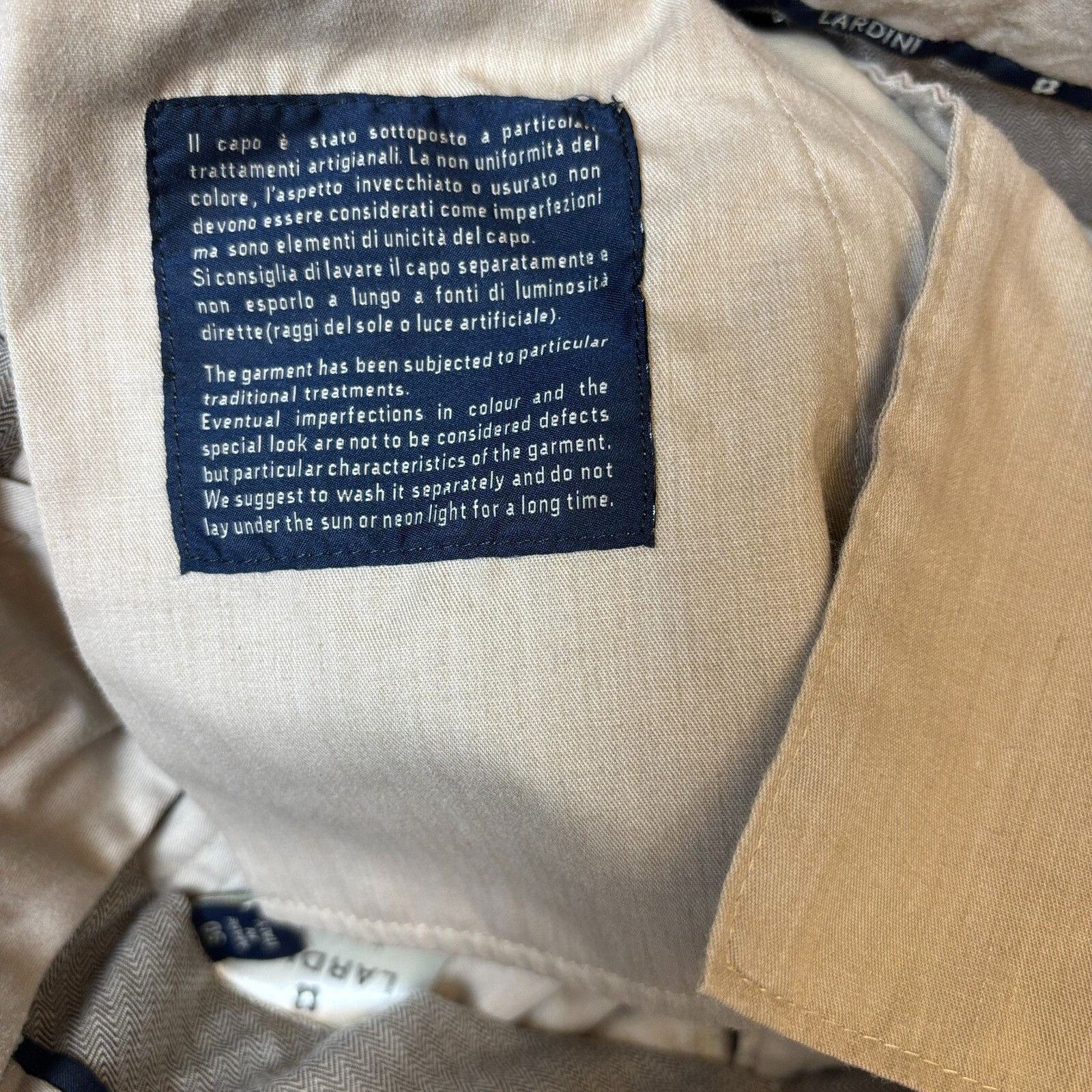 Lardini Lardini Men's Pants Sz 50 IT Beige Cotton Blend Chino Trouse Size US 40 / EU 56 - 11 Thumbnail
