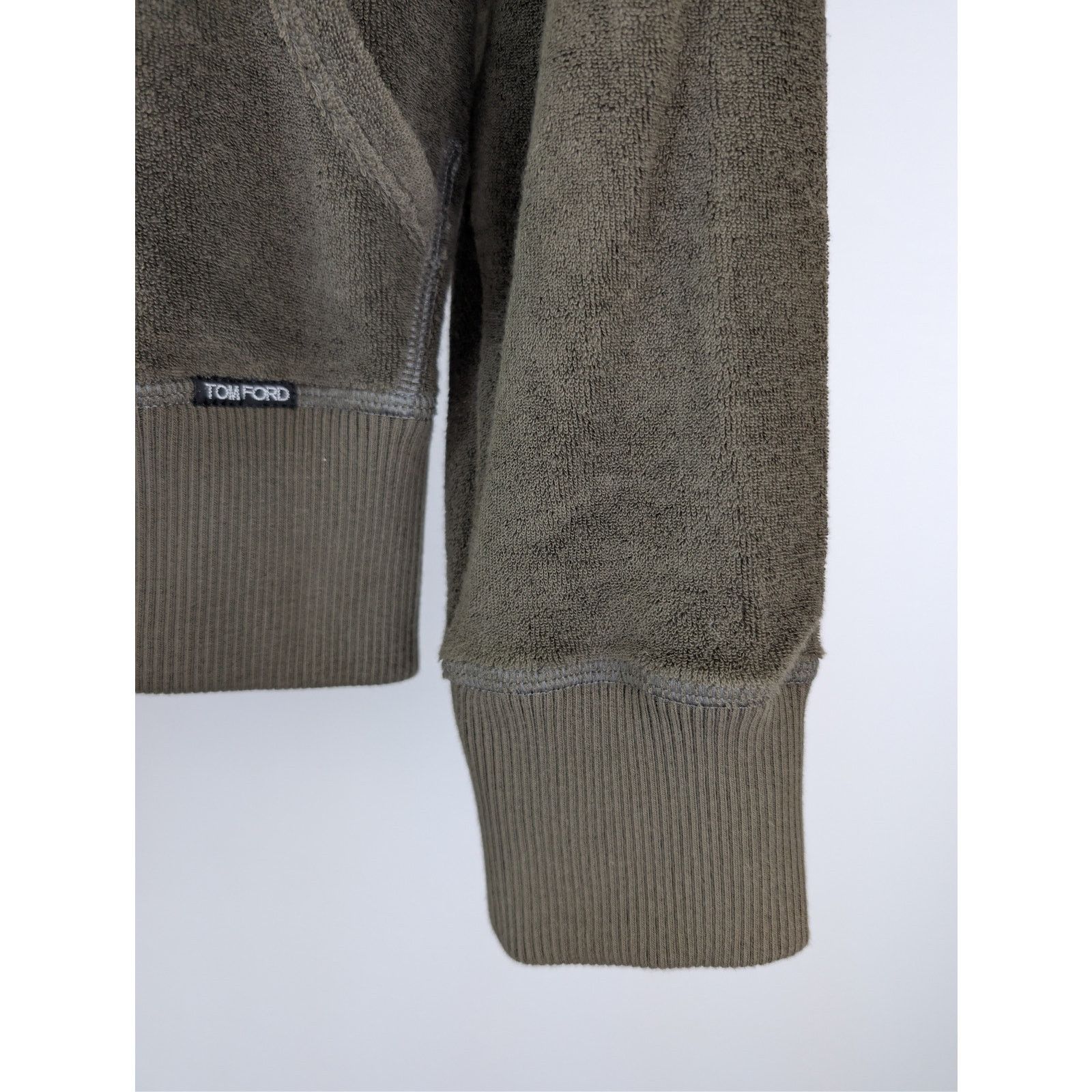 Tom Ford o1rshd1 CC20 Towelling cotton hoodie in green Size US M / EU 48-50 / 2 - 6 Thumbnail