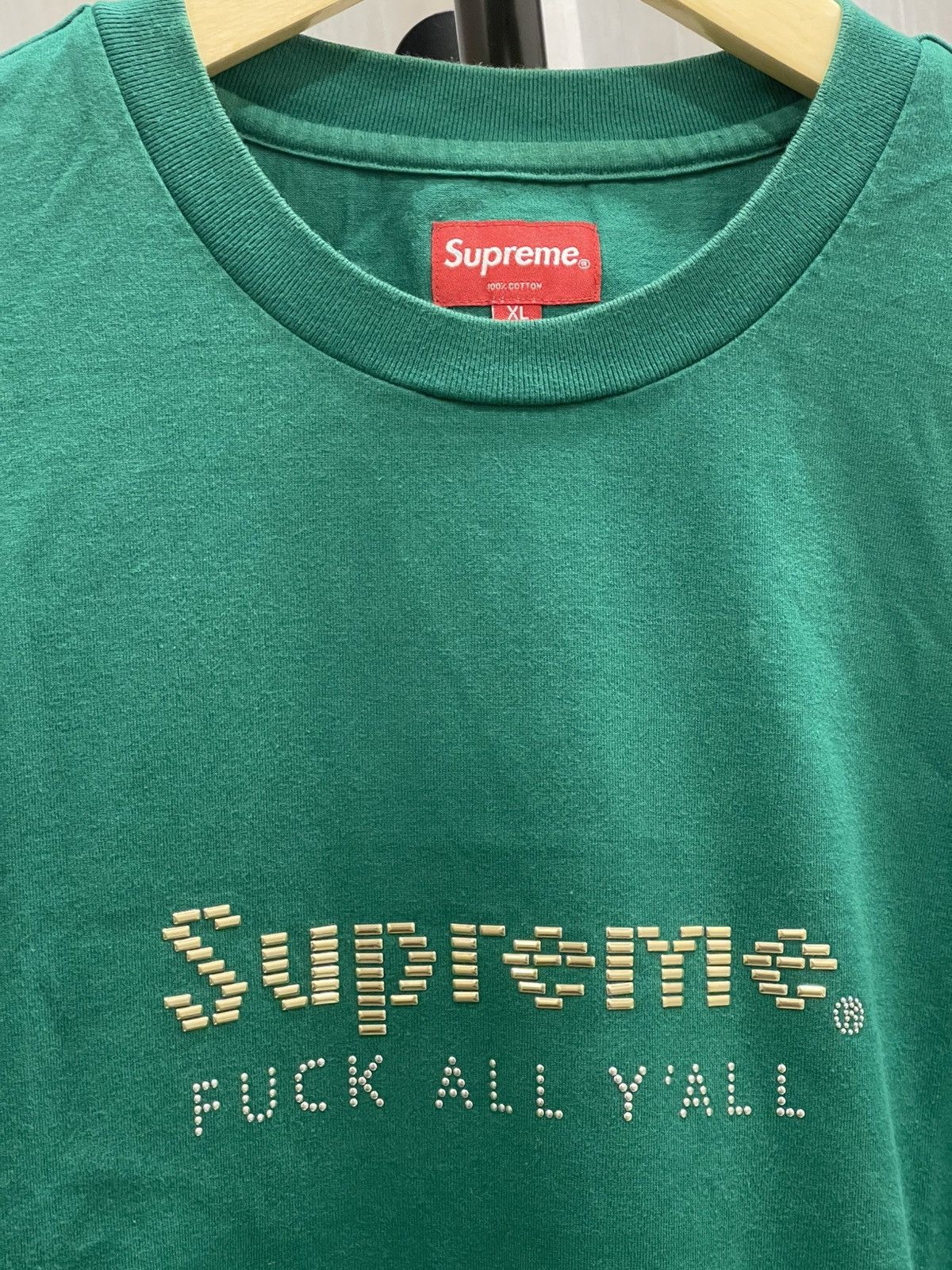 Supreme Supreme Gold Bars Tee Green SS19 Size US XL / EU 56 / 4 - 3 Thumbnail