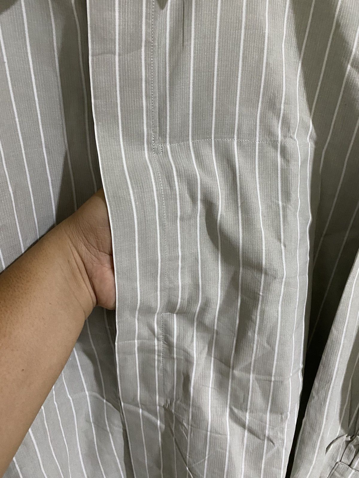 Issey Miyake × Japanese Brand × Vintage Vintage issey miyake hidden pocket stripe button up Size US L / EU 52-54 / 3 - 7 Thumbnail