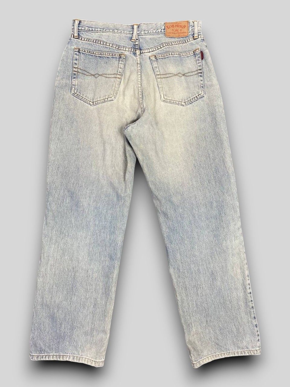 Vintage vintage elvis presley light wash distressed denim Size US 33 - 2 Thumbnail