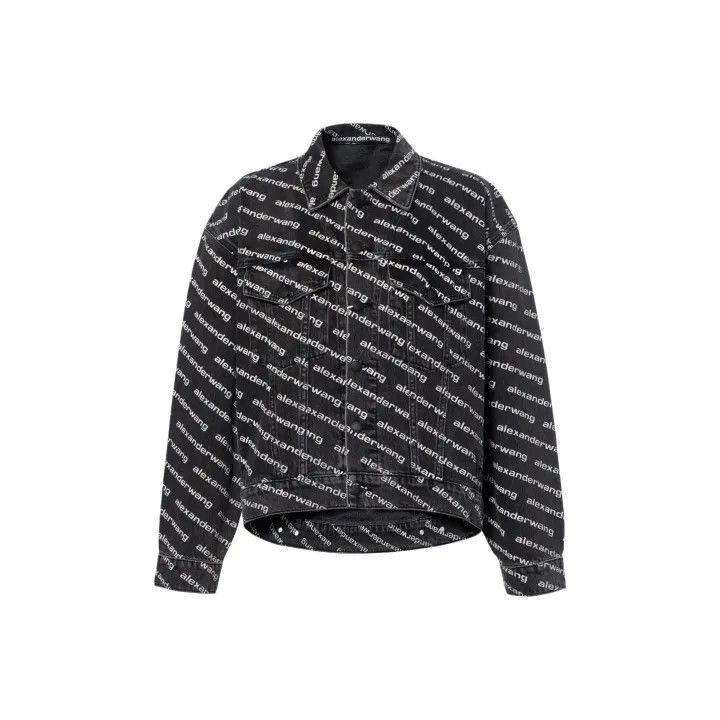 Alexander Wang Alexander Wang FW20 Logo Printed Denim Jacket 0079 Size XS / US 0-2 / IT 36-38 - 1 Thumbnail