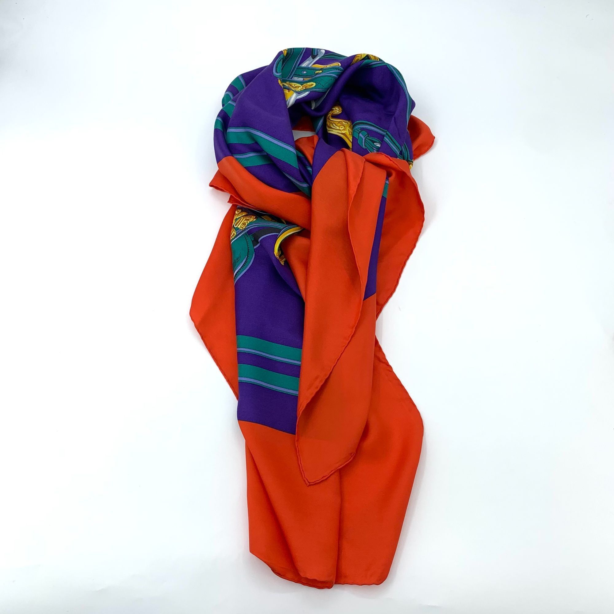 Hermes Hermès Made In France Brides De Gala 100% Silk Scarf Purple/ Size ONE SIZE - 4 Thumbnail