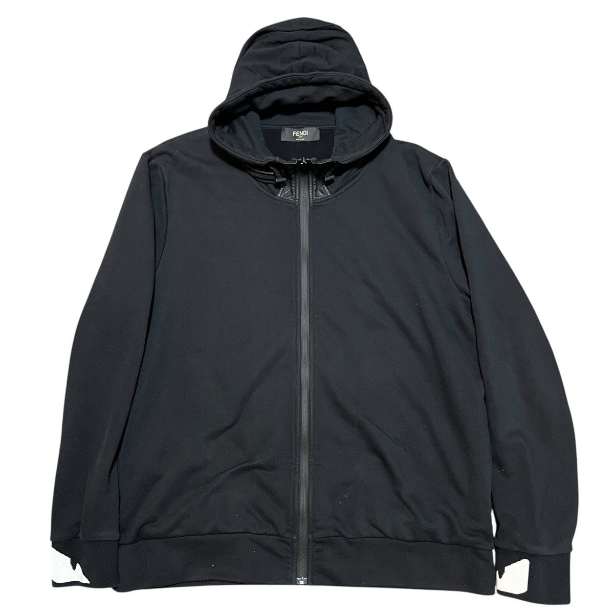 Fendi FENDI Zip-Up Cotton Jersey Collar-Integrated Hoodie Size US XXL / EU 58 / 5 - 5 Thumbnail