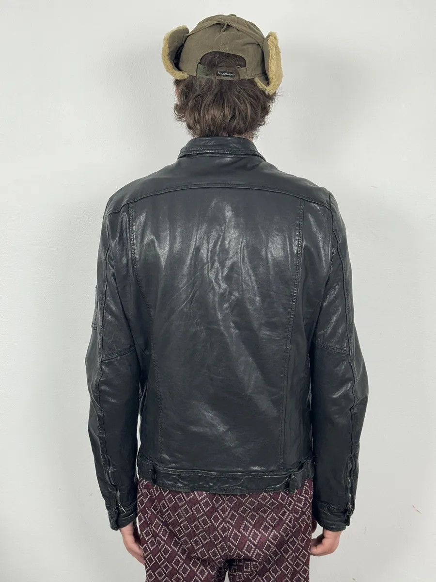 Giorgio Brato 2000s Giorgio Brato Black Avant-Garde Leather Jacket Size US M / EU 48-50 / 2 - 4 Thumbnail