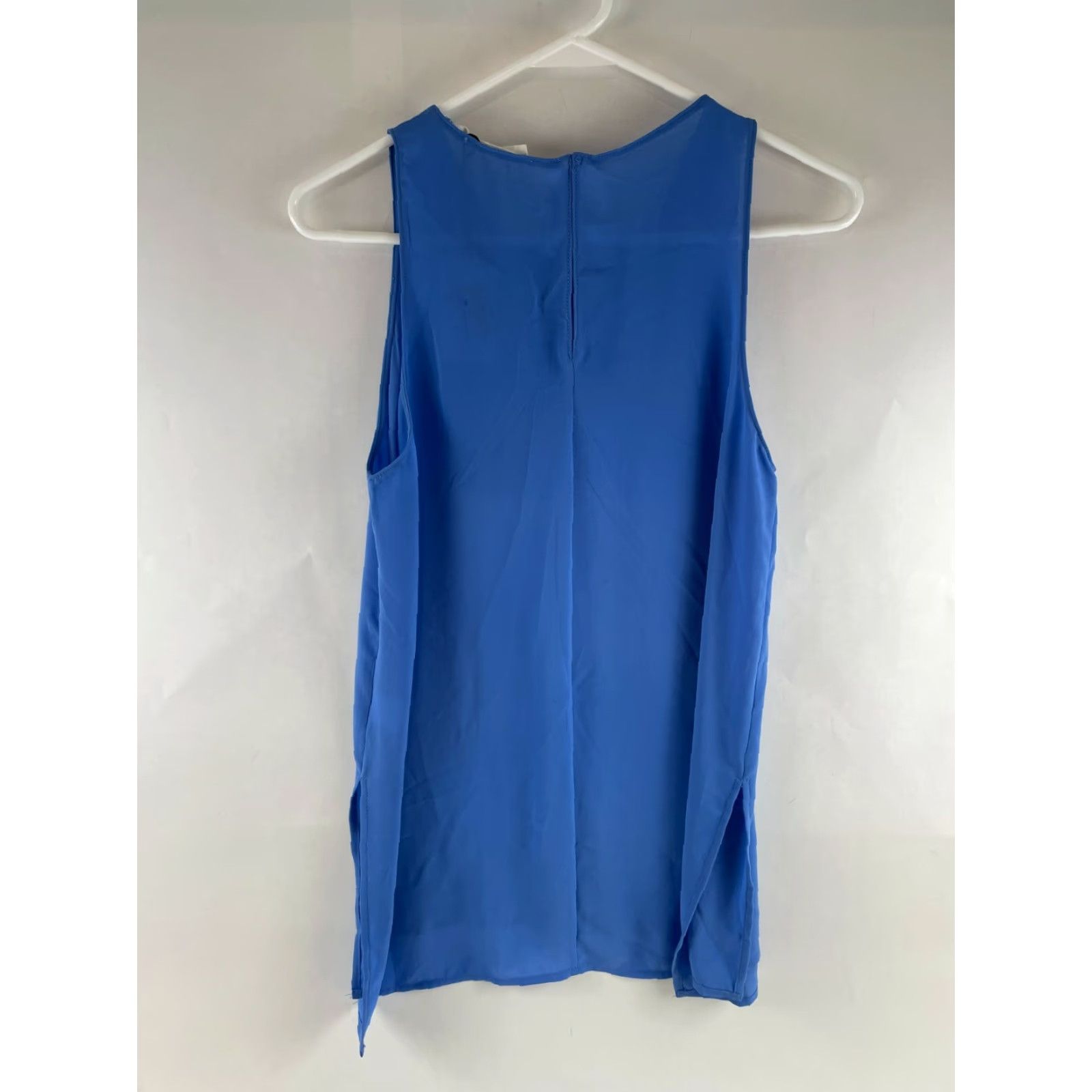 Vintage Lush Blouse Women's Size Small Blue Sleeveless Slit 1/4 Zip Back NWT Shirt Womens Size S / US 4 / IT 40 - 2 Thumbnail
