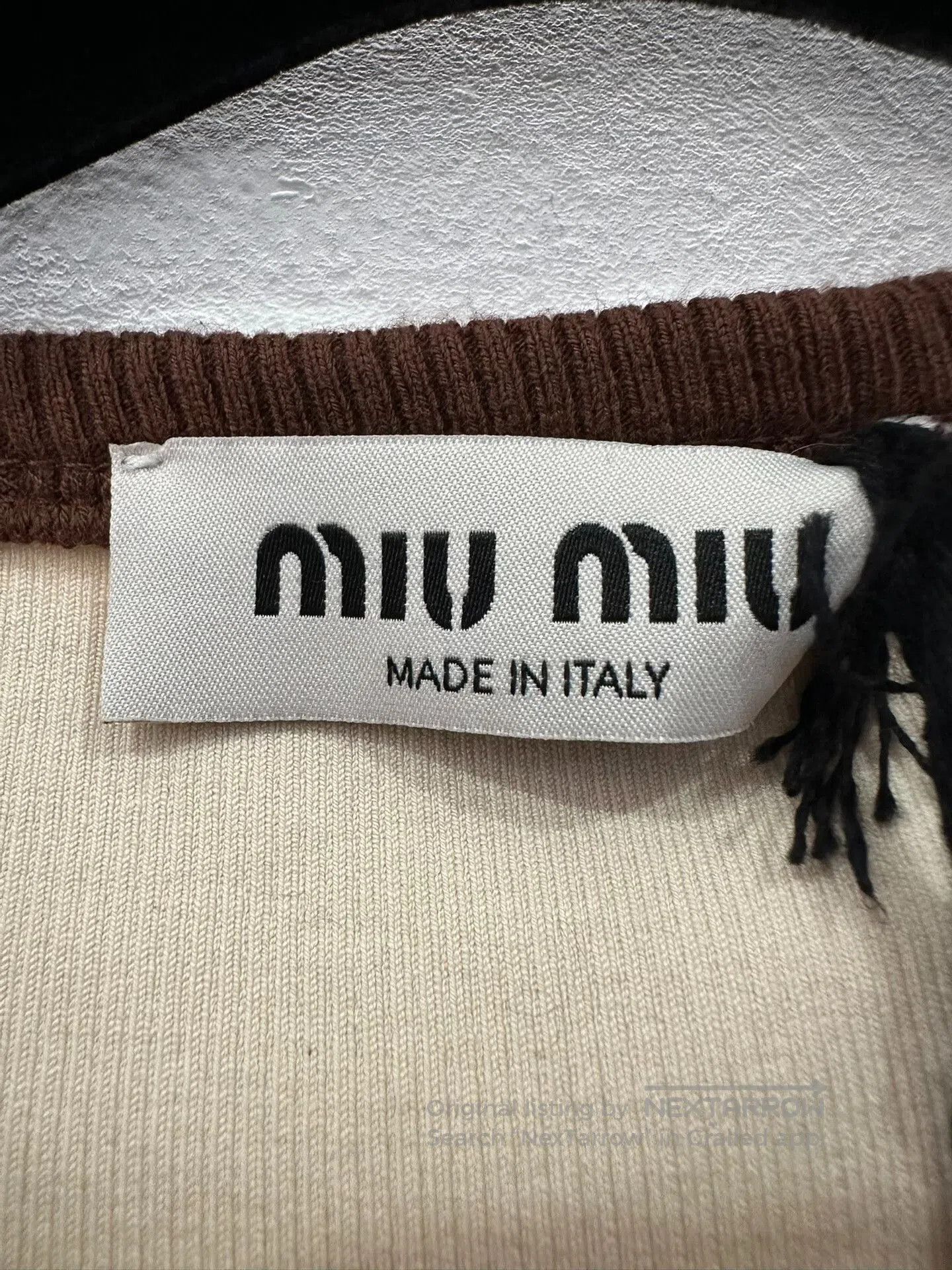 Miu Miu miumiu beige color block knit t. Size US M / EU 48-50 / 2 - 5 Thumbnail