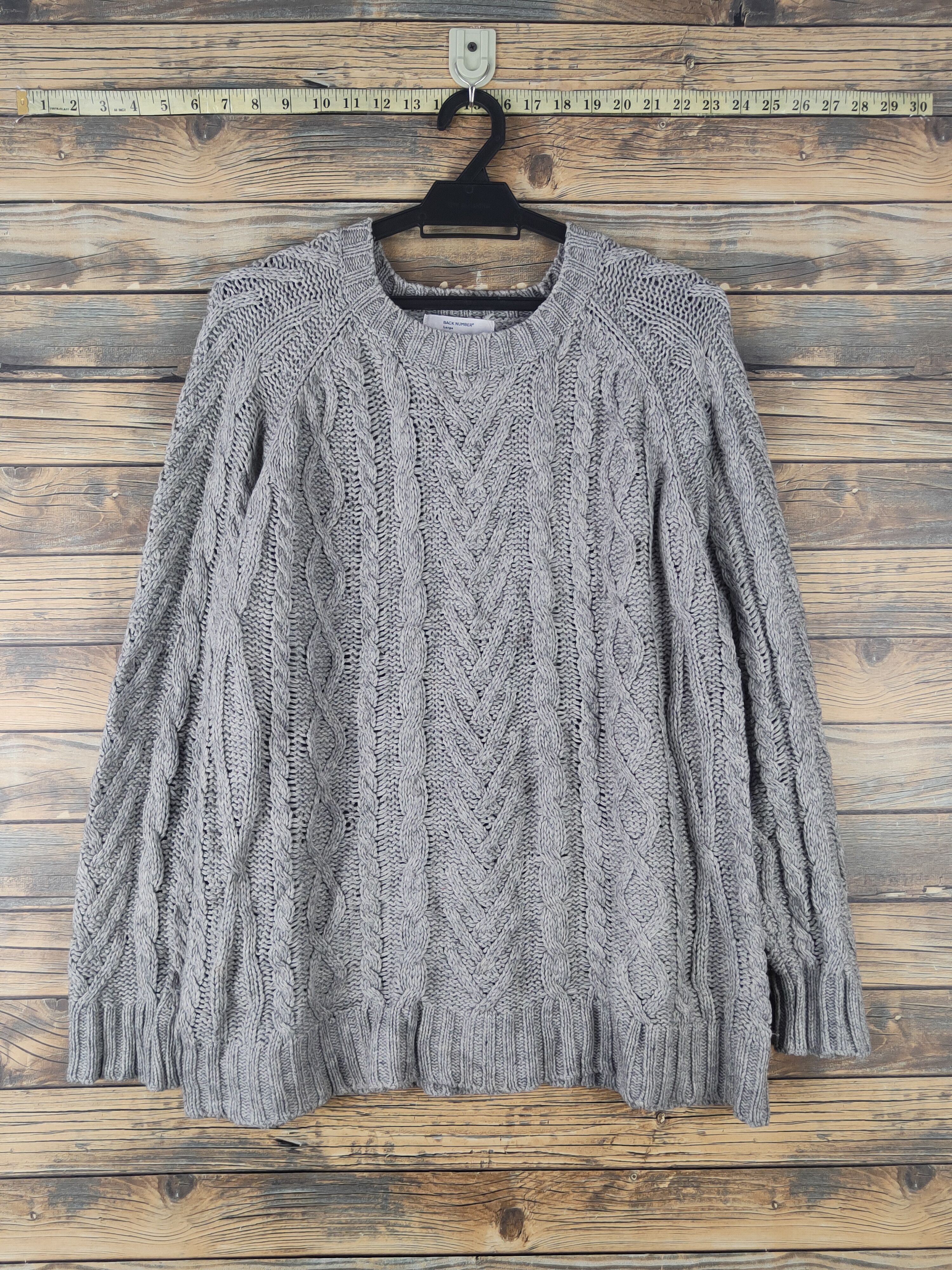 Vintage DL Back Number Gray Knitwear Sweatshirts #1617 Size L / US 10 / IT 46 - 1 Thumbnail