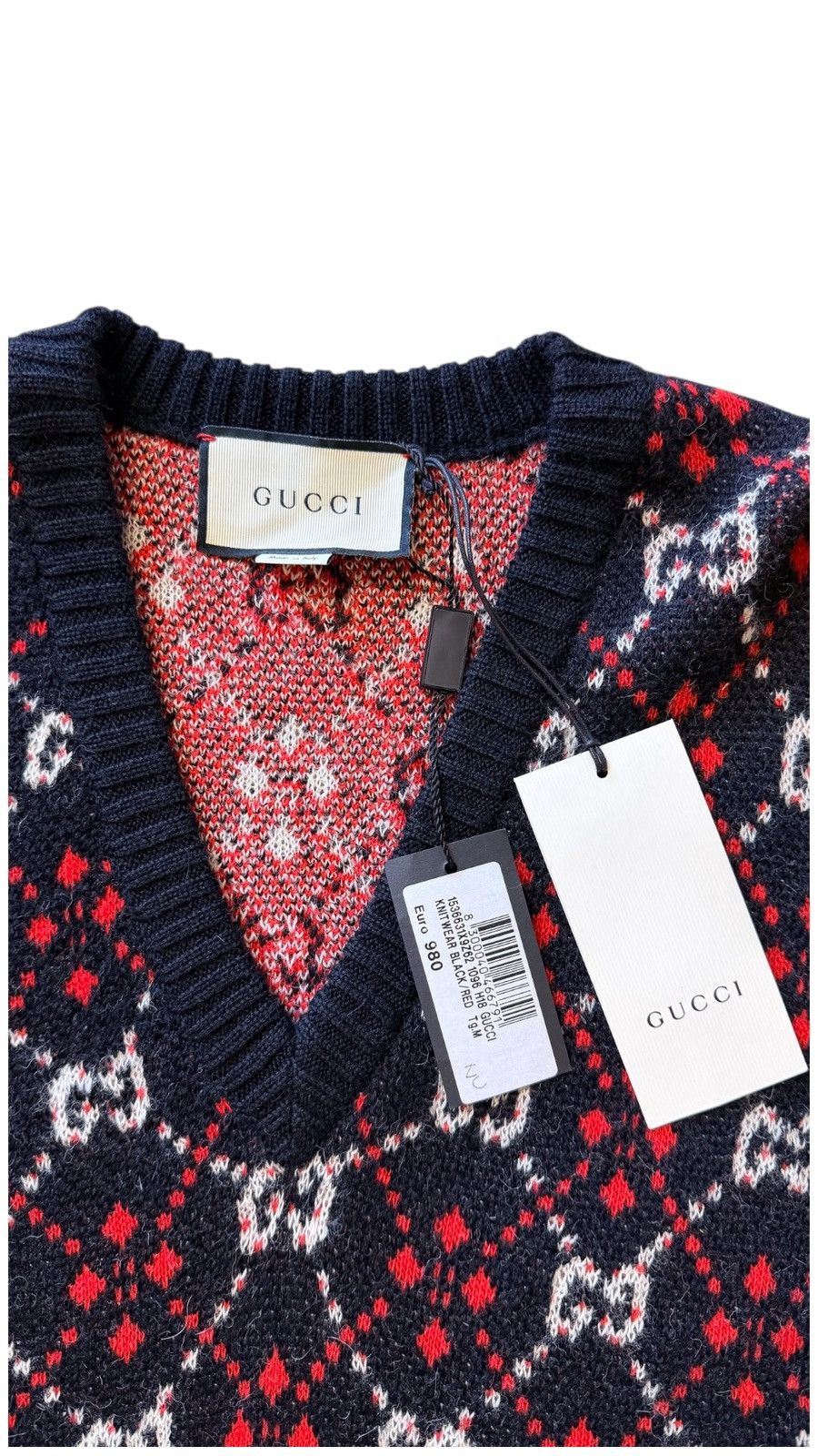Gucci Gucci GG Diamond M Wool Sweatshirt V Crewneck Size US M / EU 48-50 / 2 - 6 Thumbnail