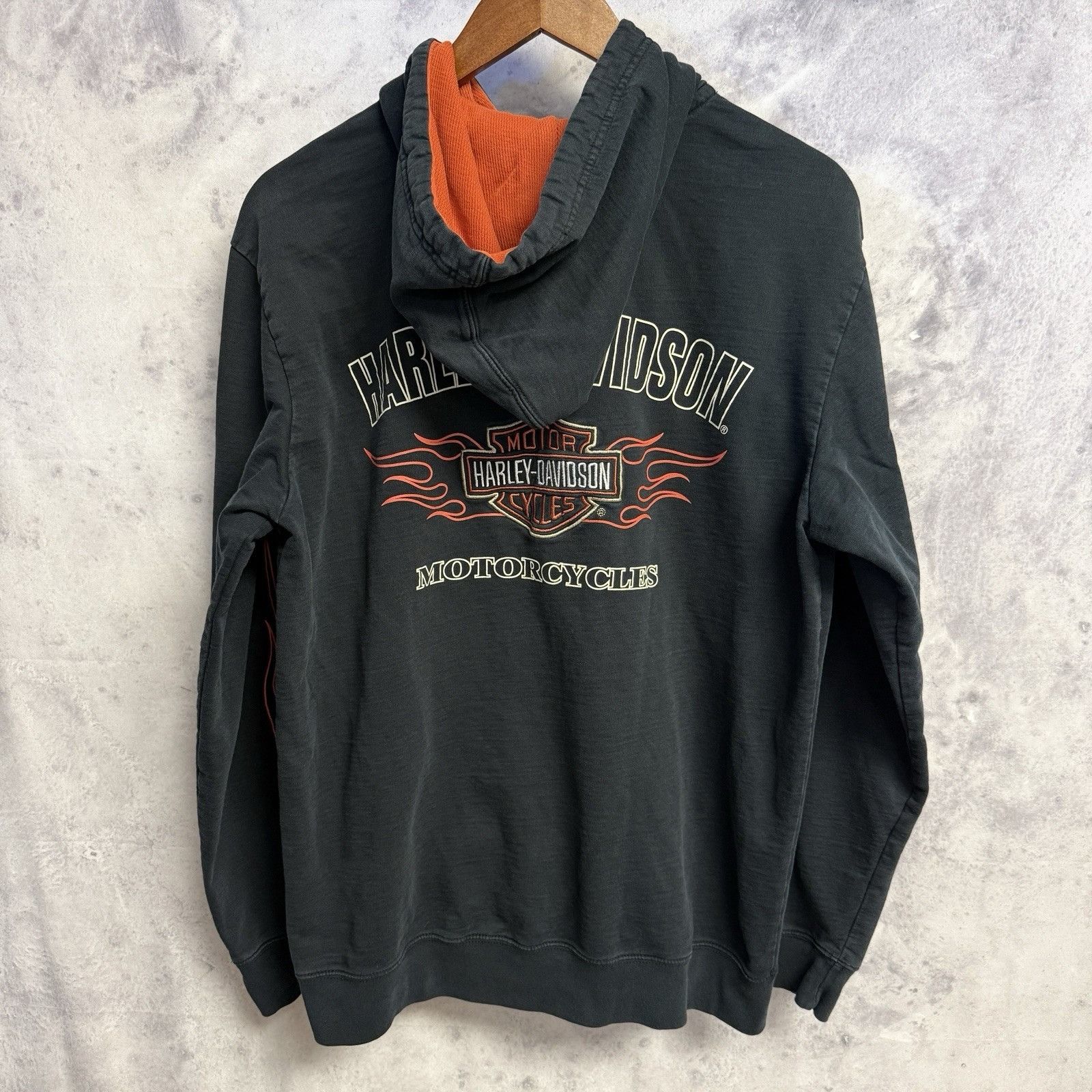 Harley Davidson Harley Davidson Hoodie Sweatshirt Mens Large Black Flame Sle Size US L / EU 52-54 / 3 - 2 Thumbnail