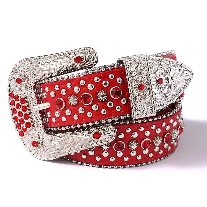 Vintage rhinestone belt y2k style handmade diamond Size ONE SIZE - 2 Thumbnail