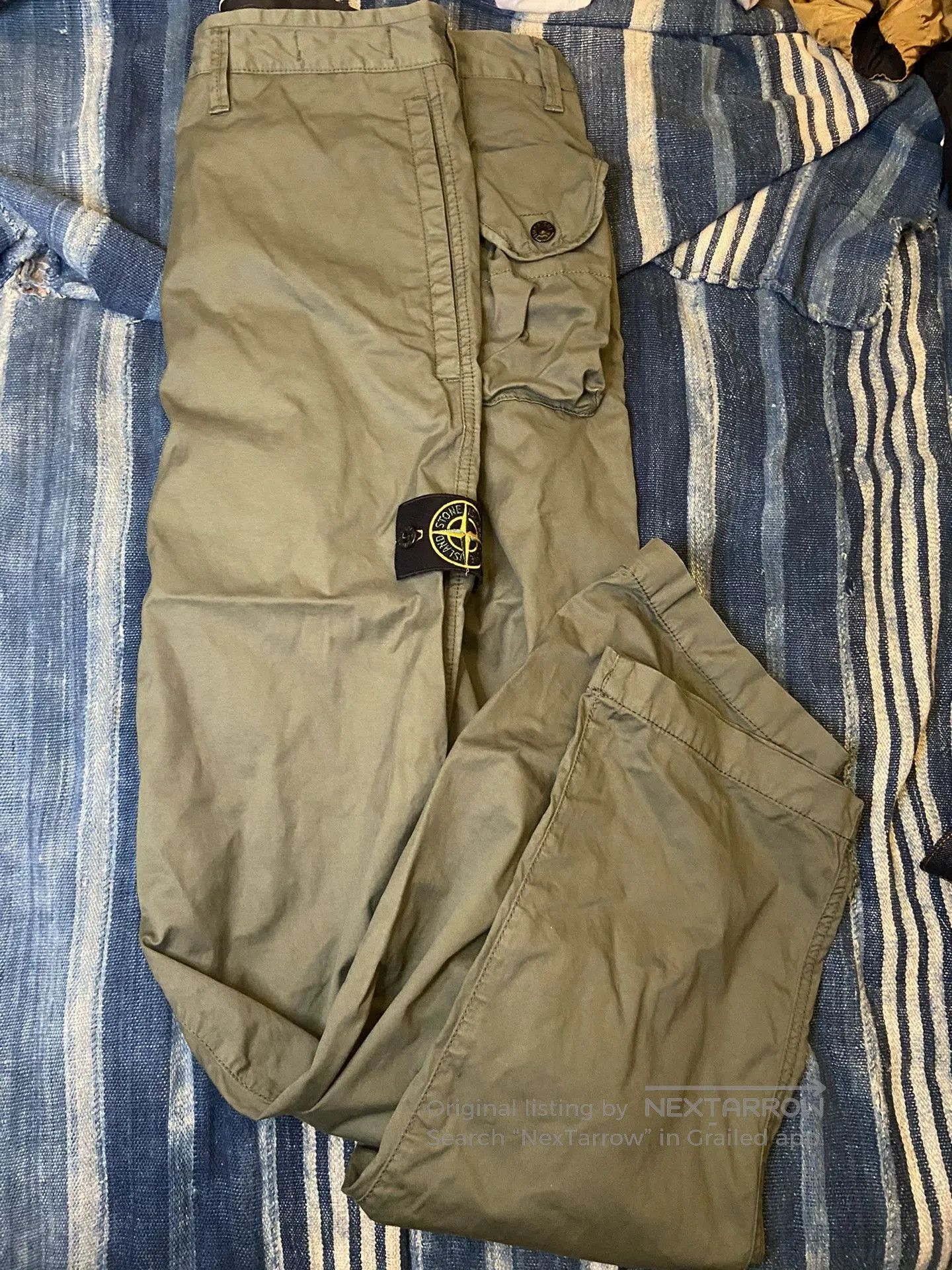 stone island military green cargo pants.