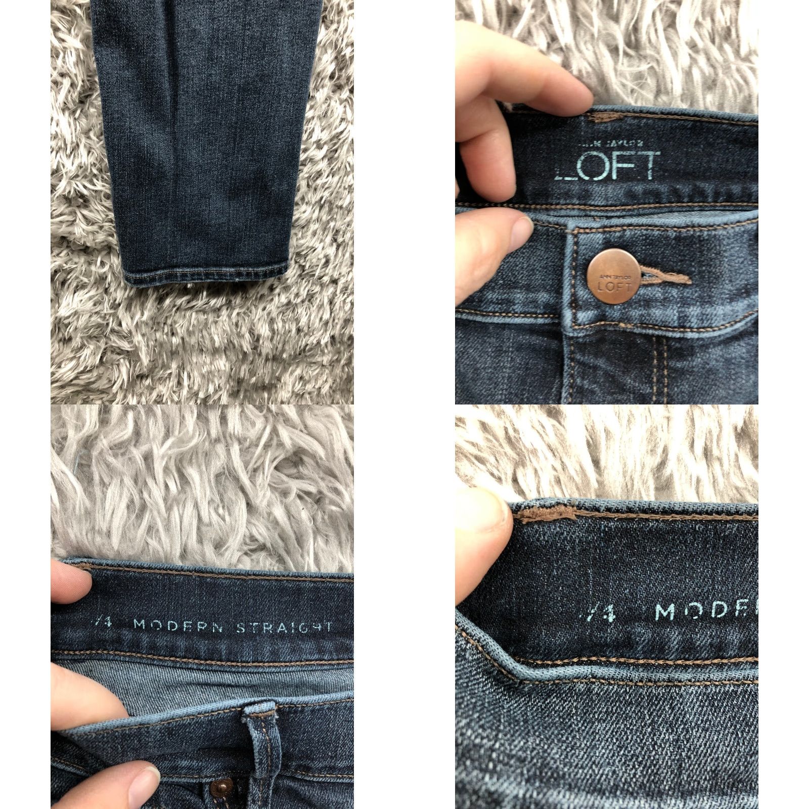 Loft LOFT Jeans Size 4 Womens Straight Denim Mid Rise Dark Wash Blue Size 27" / US 4 / IT 40 - 8 Thumbnail