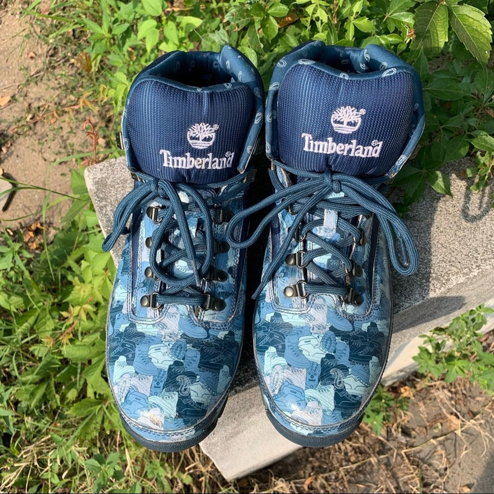 Timberland Timberland Euro blue camo boot pattern hiking boots 13M Size US 13 / EU 46 - 7 Thumbnail