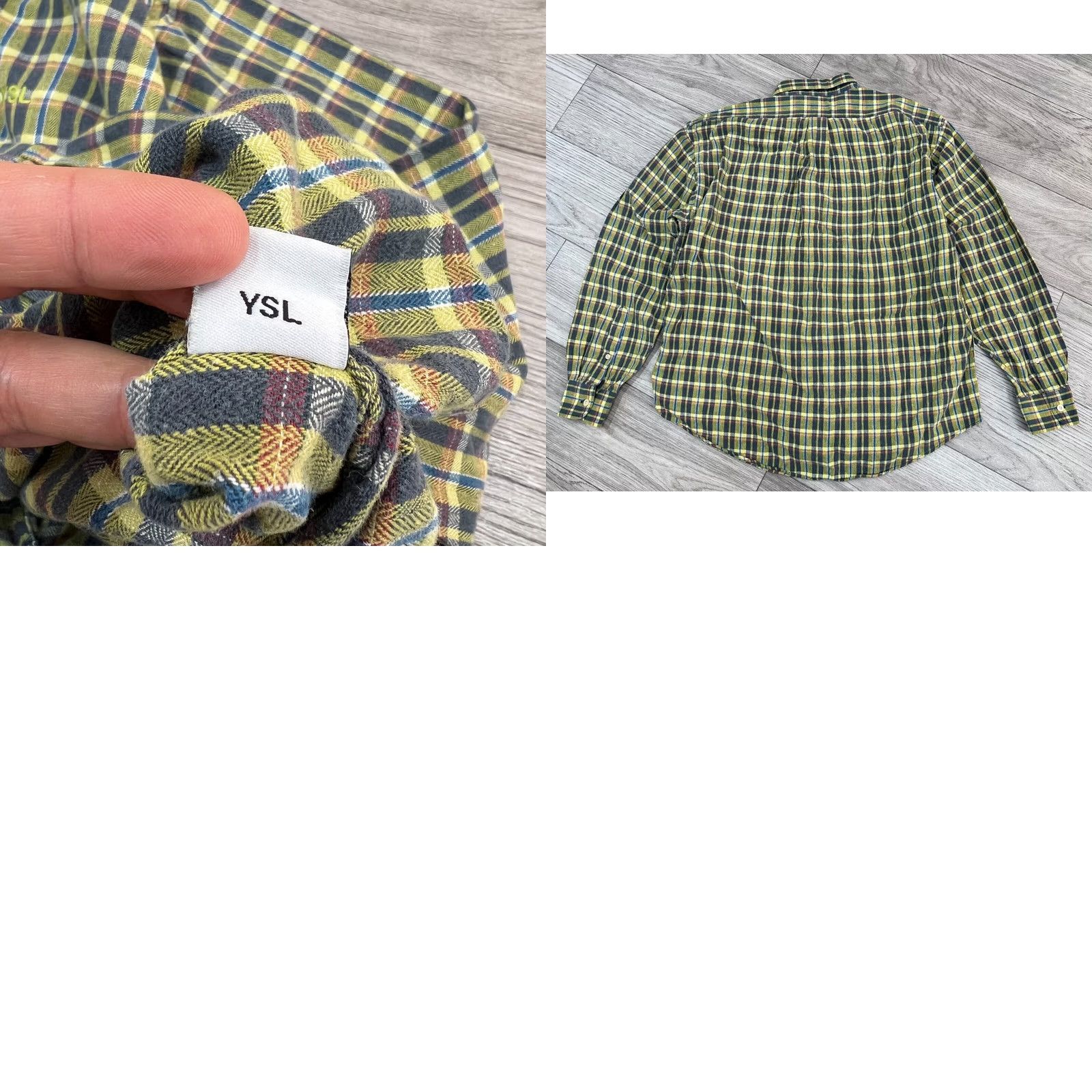 Yves Saint Laurent VINTAGE Saint Laurent Shirt Mens L Yves YSL Long Sleeve Check Men Size Size US L / EU 52-54 / 3 - 8 Thumbnail