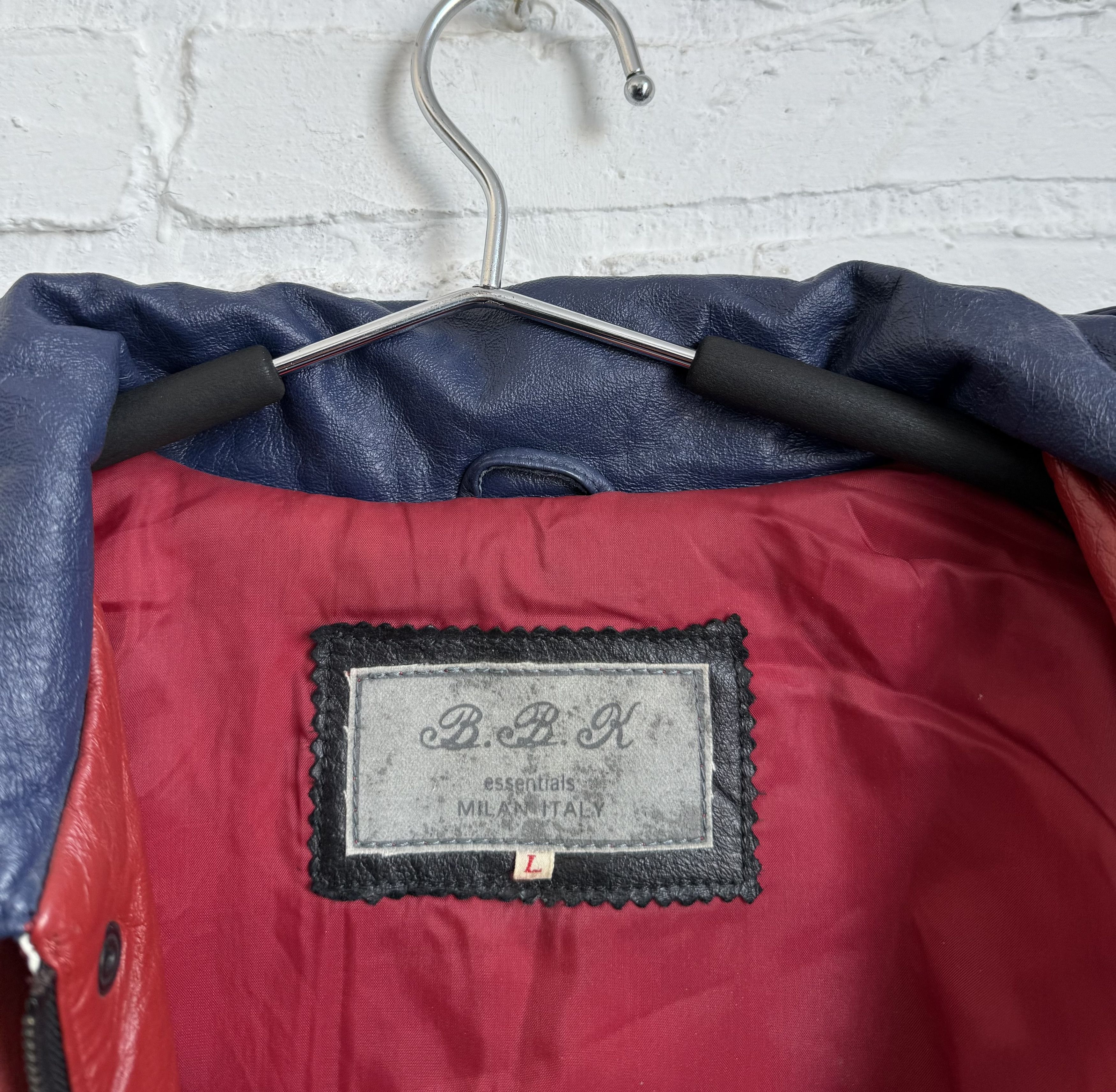 Genuine Leather Vintage 90s Italian Leather Bomber Jacket Eagle USA FLAG Size US L / EU 52-54 / 3 - 3 Thumbnail