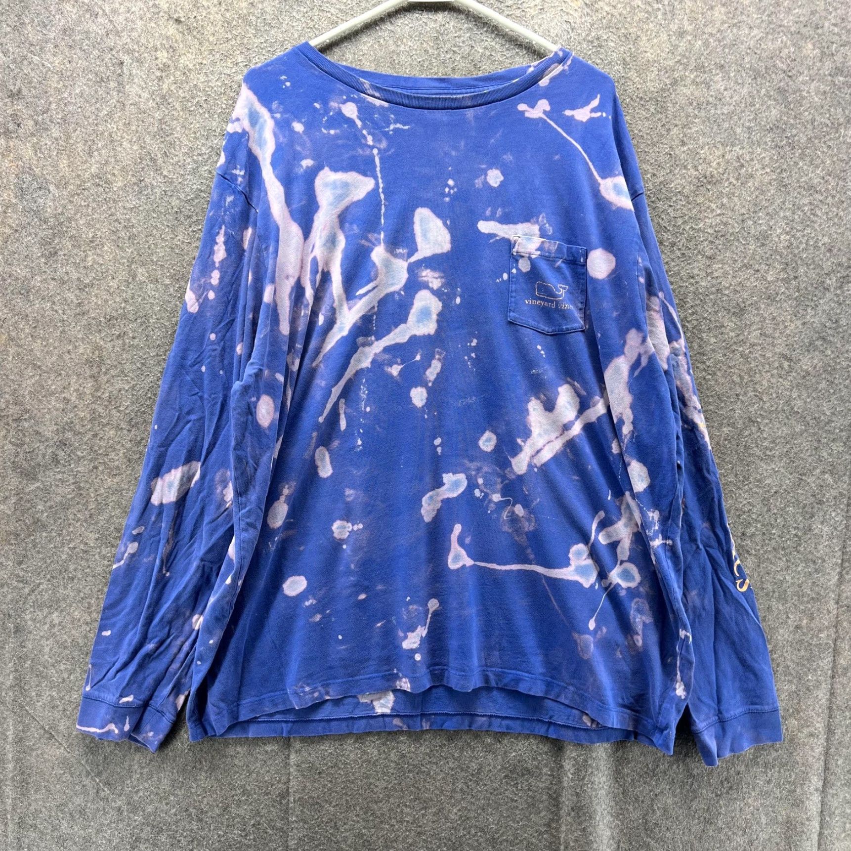 Vineyard Vines VINEYARD VINES Shirt Mens 2XL Blue Long Sleeve Whale Logo Pocket Bleach Dye Shirt Size US XXL / EU 58 / 5 - 2 Thumbnail