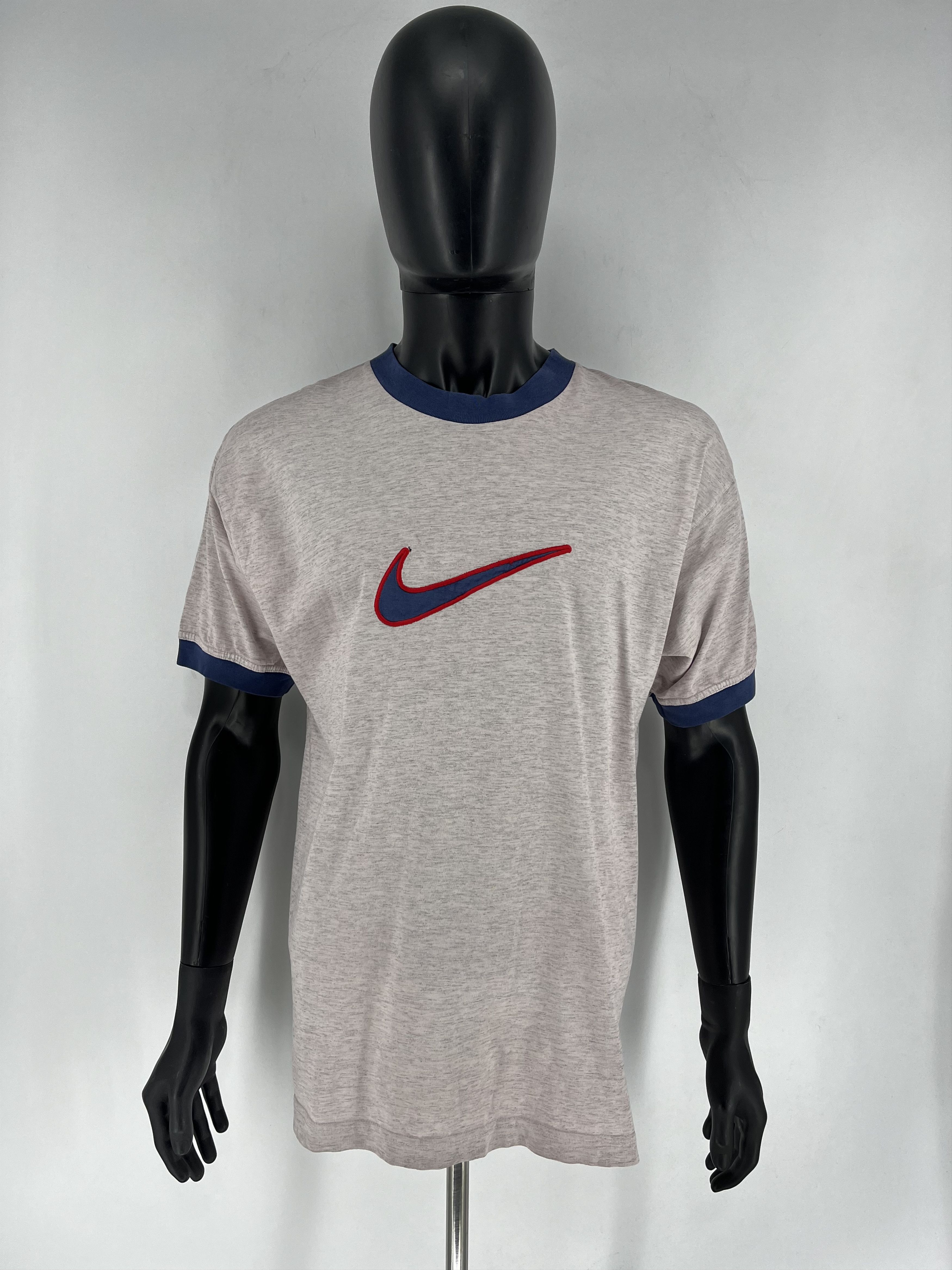 Nike Vintage 90s Nike Big Swoosh T-Shirt Size US L / EU 52-54 / 3 - 3 Thumbnail