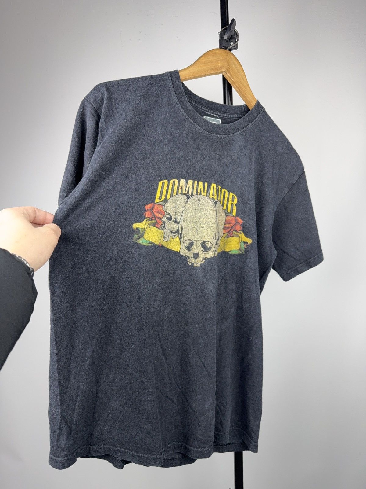 Vintage 00s Y2K Dominator Triple Skull Biker Moto Graphic T-Shirt Size US M / EU 48-50 / 2 - 2 Thumbnail