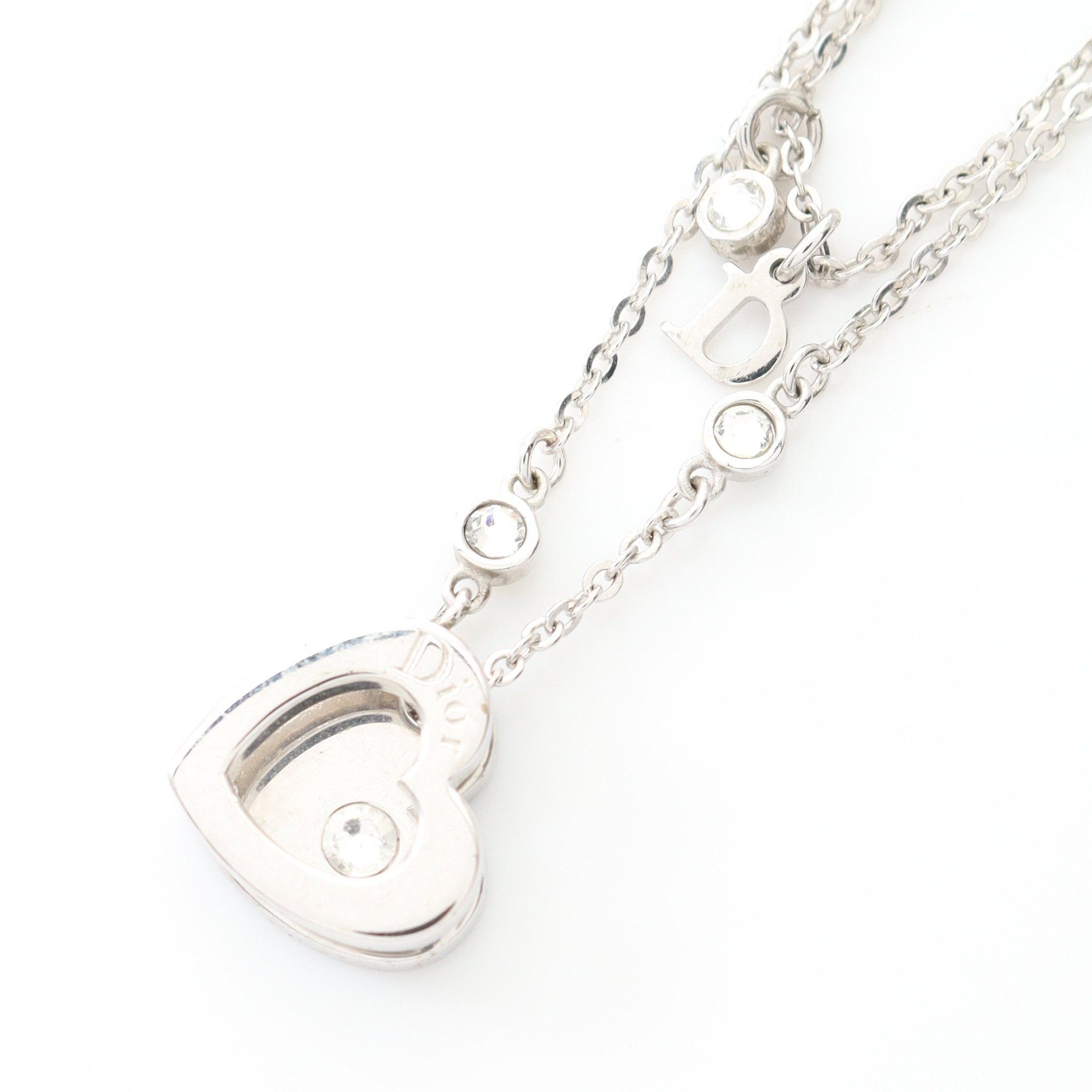 Dior Dior D Logo Double Chain Necklace Silver Size ONE SIZE - 1 Thumbnail