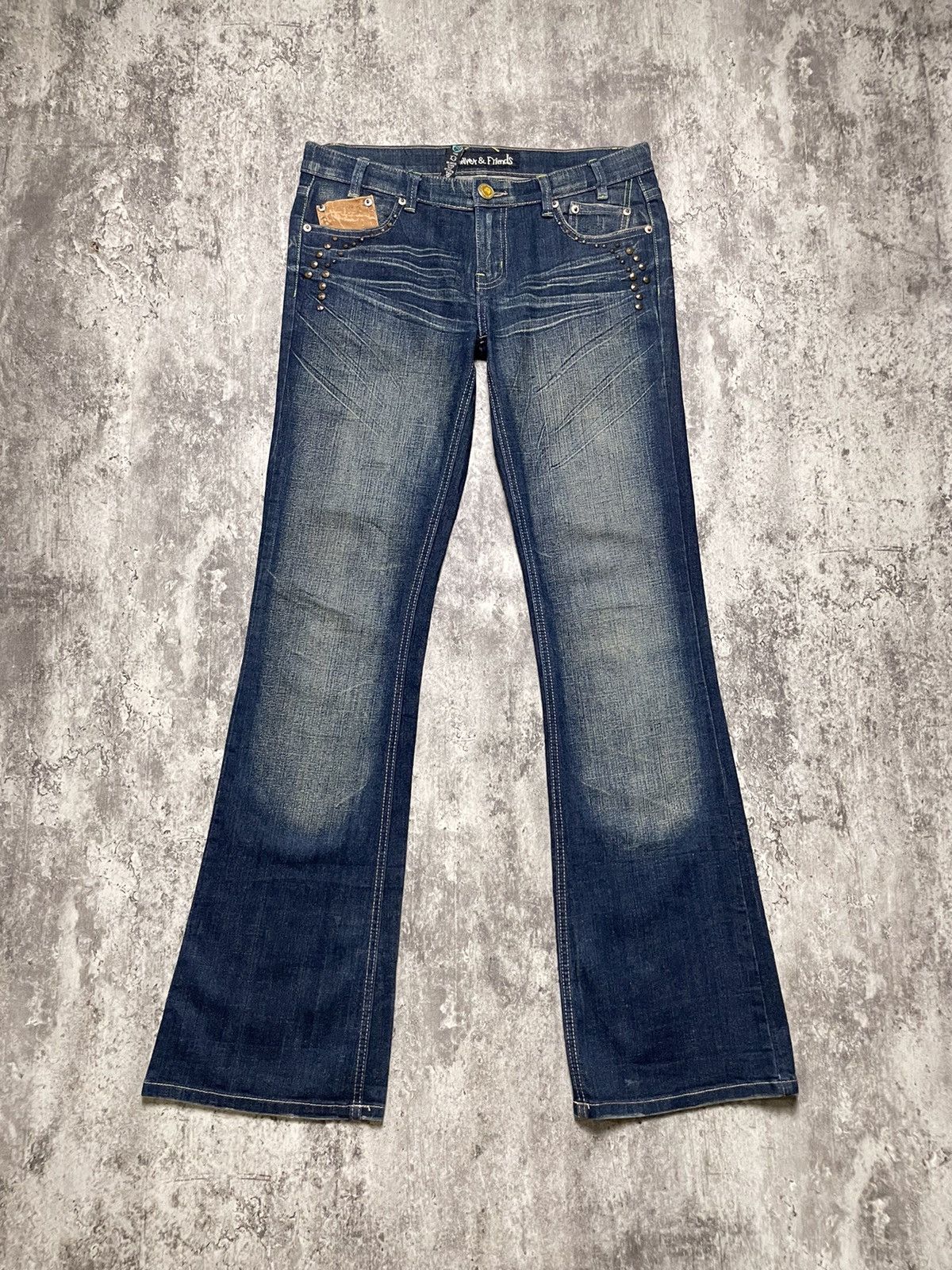 If Six Was Nine × Japanese Brand × Le Grande Bleu (L.G.B.) Japanese Flare Studded Jeans L. Waver KmRii lgb Style Size US 30 / EU 46 - 2 Thumbnail