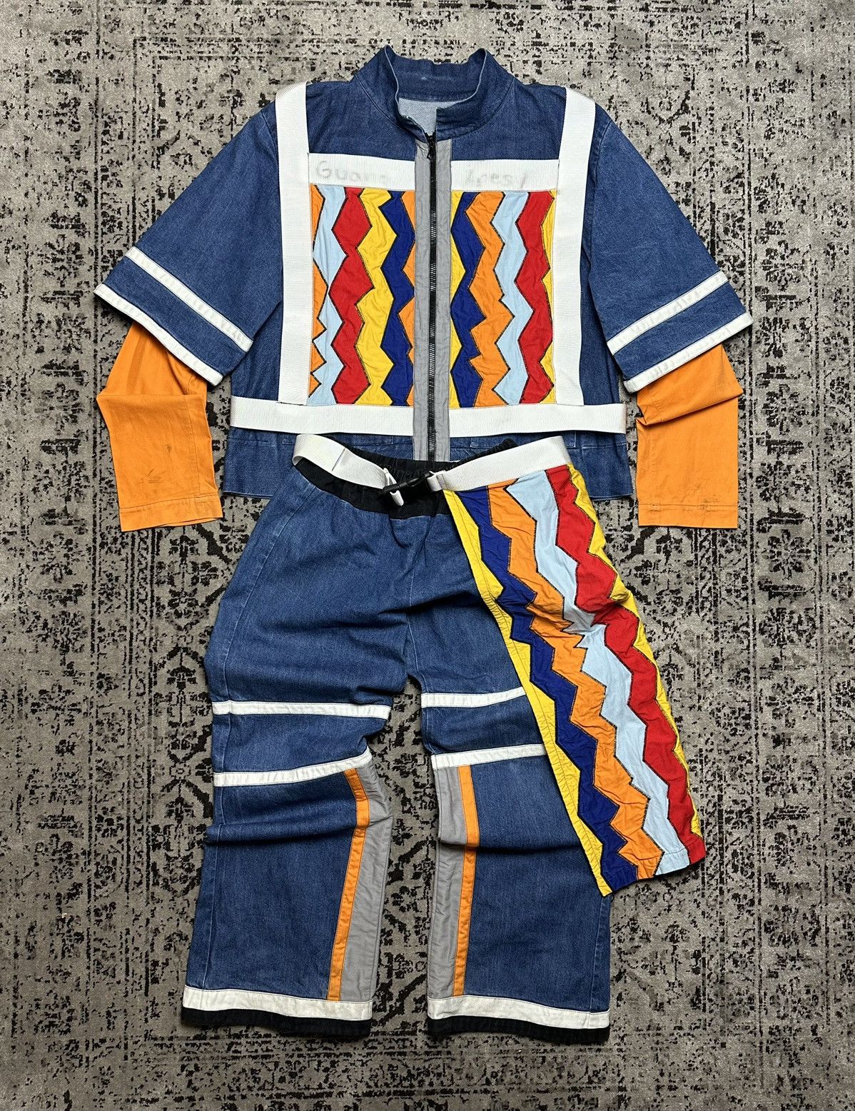 Vintage Handmade Guano Apes Carnival Denim Costume Suit