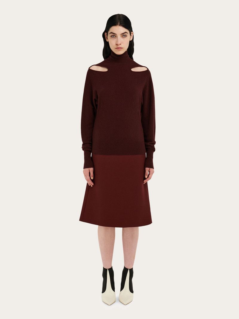 Salvatore Ferragamo o1s1rm0526 Knitted Mockneck Sweater in Brown Size M / US 6-8 / IT 42-44 - 6 Thumbnail