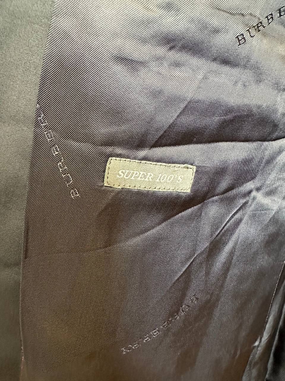 Burberry × Vintage BURBERRY London Blazer Super 100's Wool Gold Buttons Size 44R - 17 Thumbnail