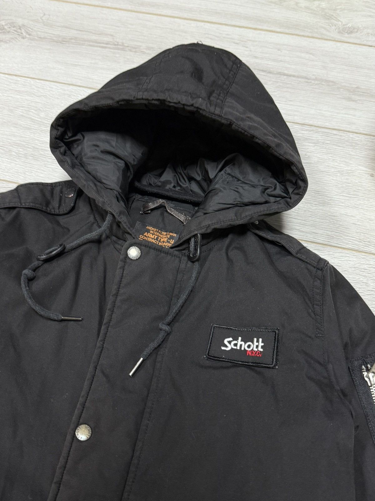 Schott Schott army type U USA long bomber parka jacket zip Size US S / EU 44-46 / 1 - 6 Thumbnail