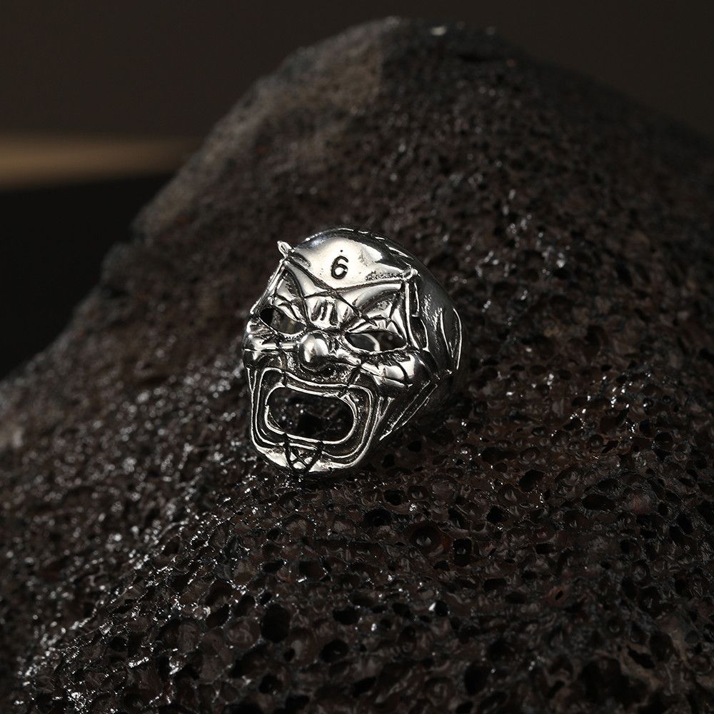 Jewelry × Vintage Resizable Simple Clown Skull Mask Ring Size ONE SIZE - 2 Thumbnail