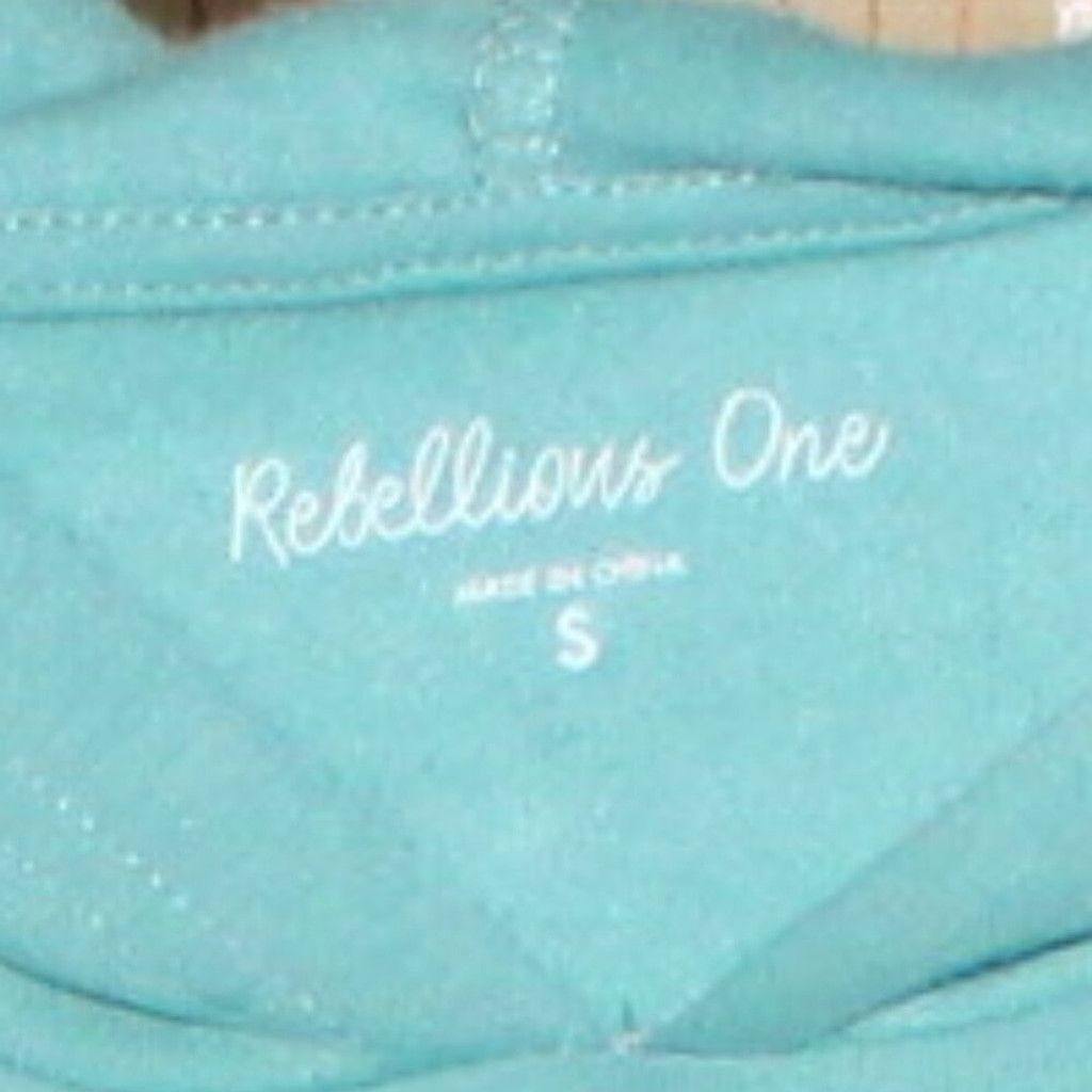 Other Rebellious One FINDING BALANCE Teal Cropped Hoodie NWT Size S / US 4 / IT 40 - 5 Thumbnail