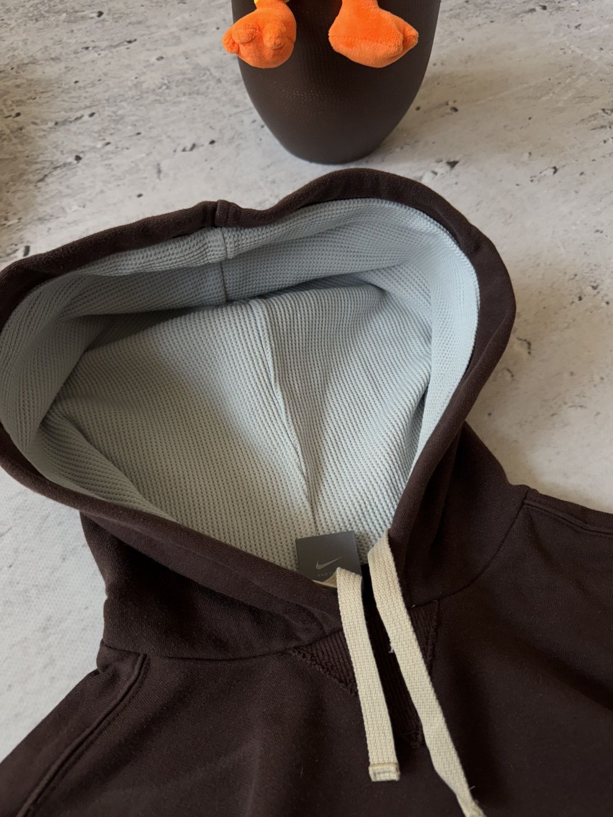 Nike × Vintage NIKE BROWN VINTAGE 00s OVERSIZE BAGGY HOODIE CENTER LOGO Size US L / EU 52-54 / 3 - 6 Thumbnail