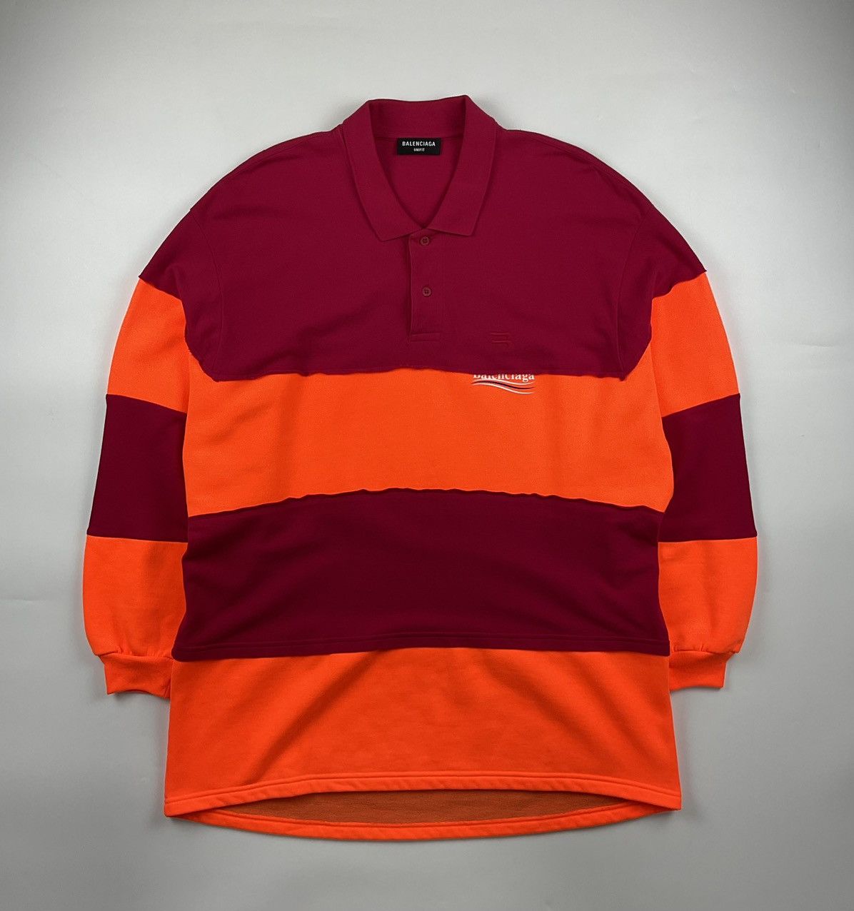 Balenciaga Balenciaga Patchwork Oversized Long Sleeve Polo Shirt Size US XS / EU 42 / 0 - 4 Thumbnail