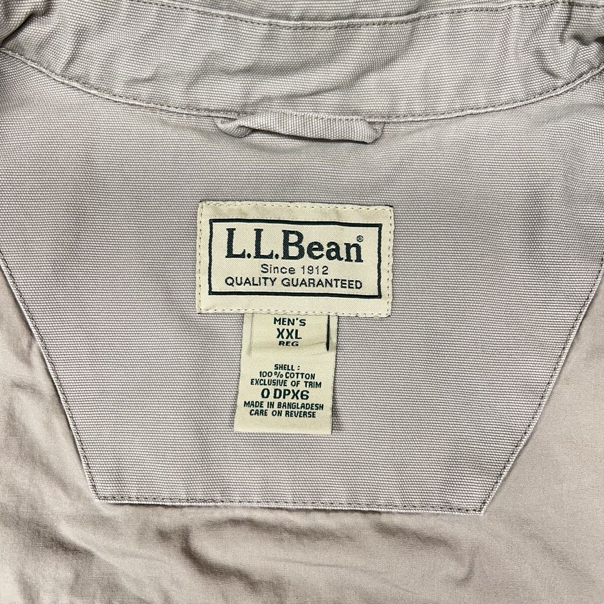 VTG LL Bean Jacket Beige Bomber Chore Canvas Full Zip