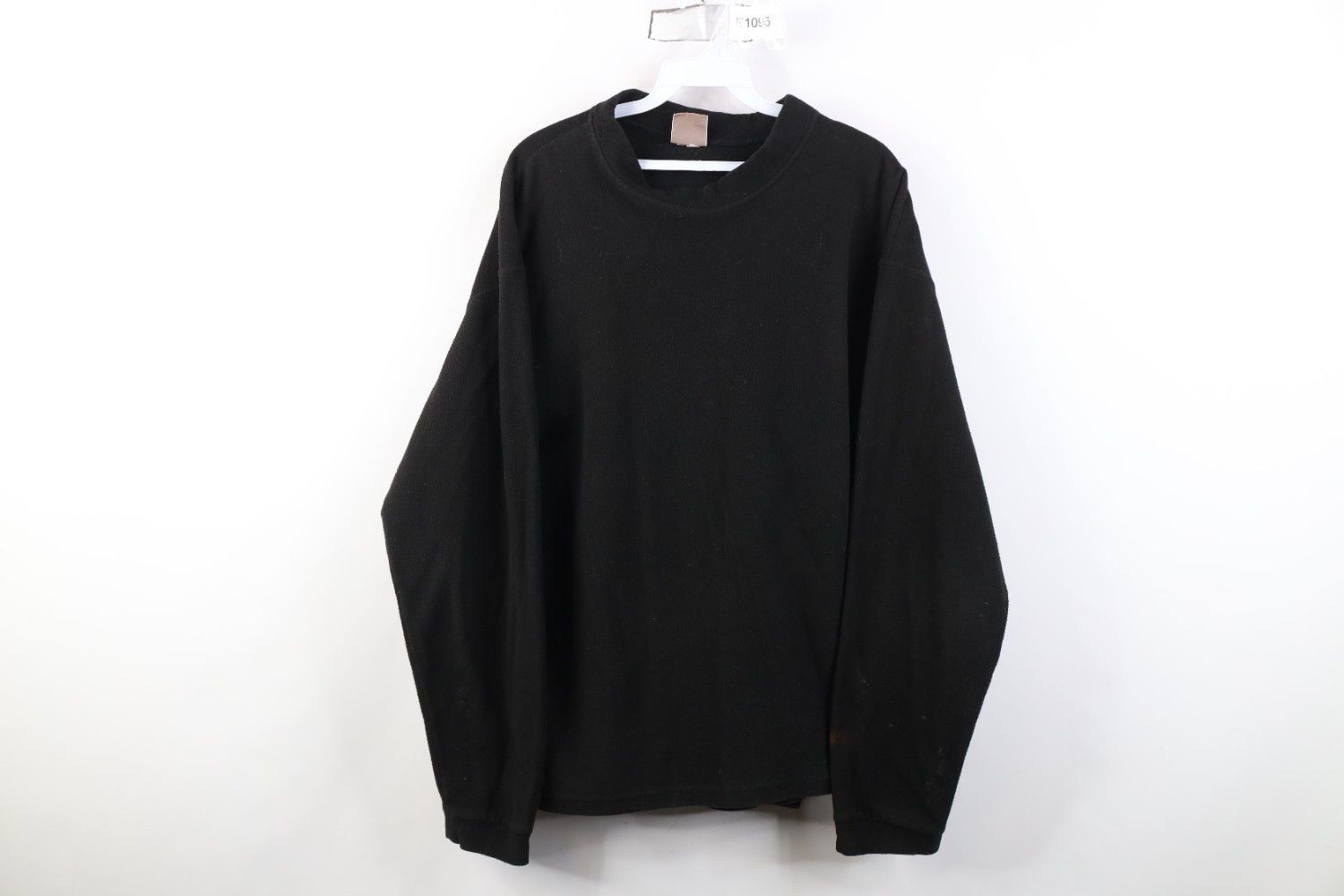 Vintage Vintage 90s Streetwear Distressed Blank Fleece Sweater Black Size US XL / EU 56 / 4 - 1 Thumbnail