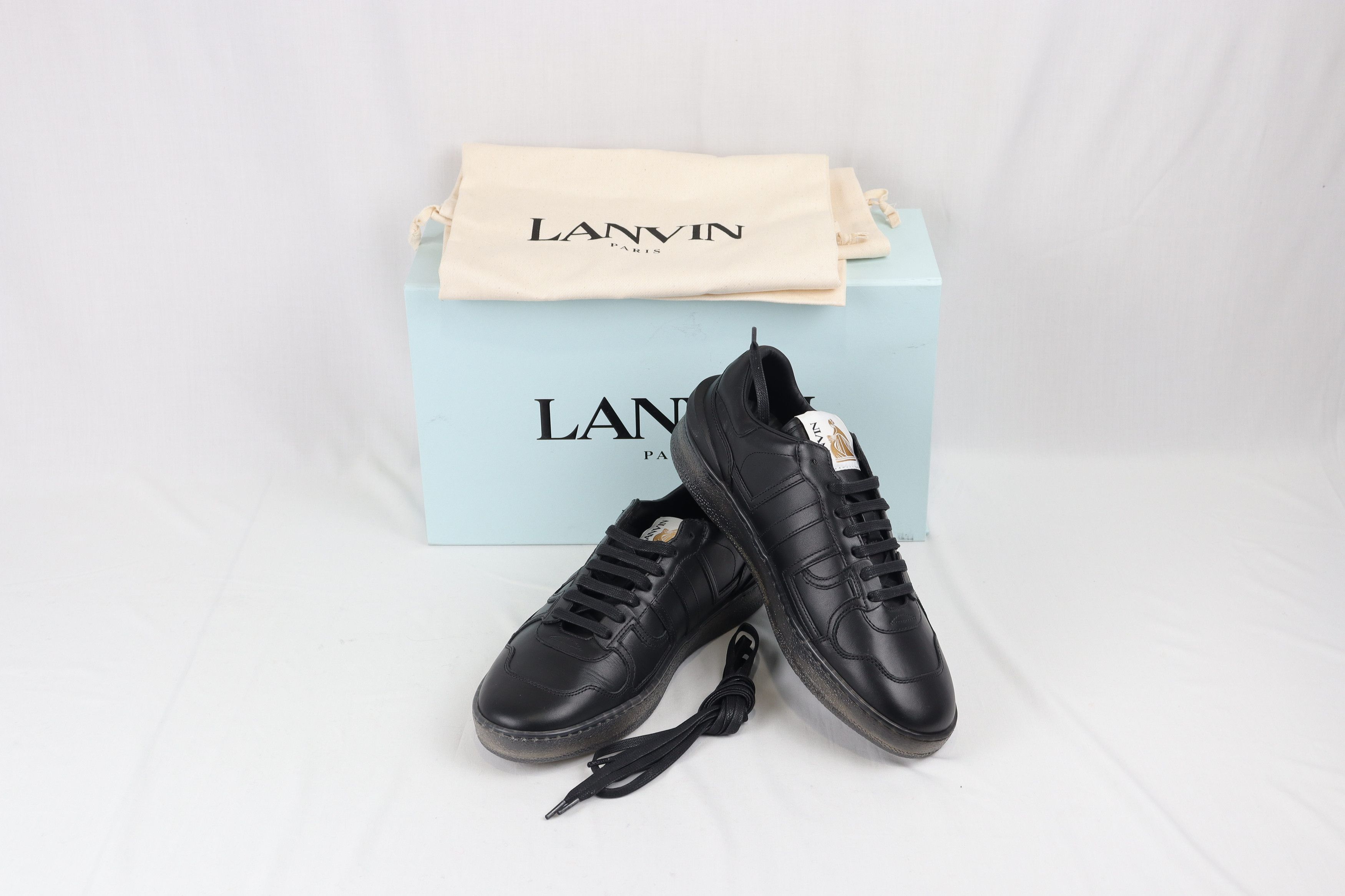 Lanvin o1rshd1 Clay Low Top Sneakers in Noir/Black/Nero Size US 9 / EU 42 - 4 Thumbnail