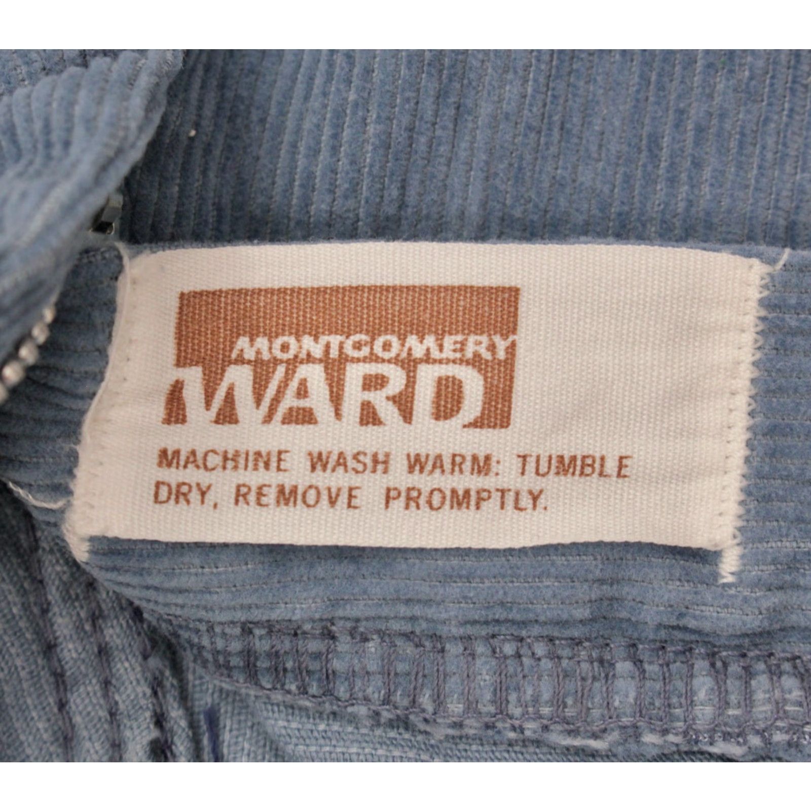 Vintage Montgomery Ward Men's VTG 1970s Light Blue Bell Bottom Corduroy Pants 30x31 70s Bellbottoms Jeans Trousers Size US 30 / EU 46 - 4 Thumbnail