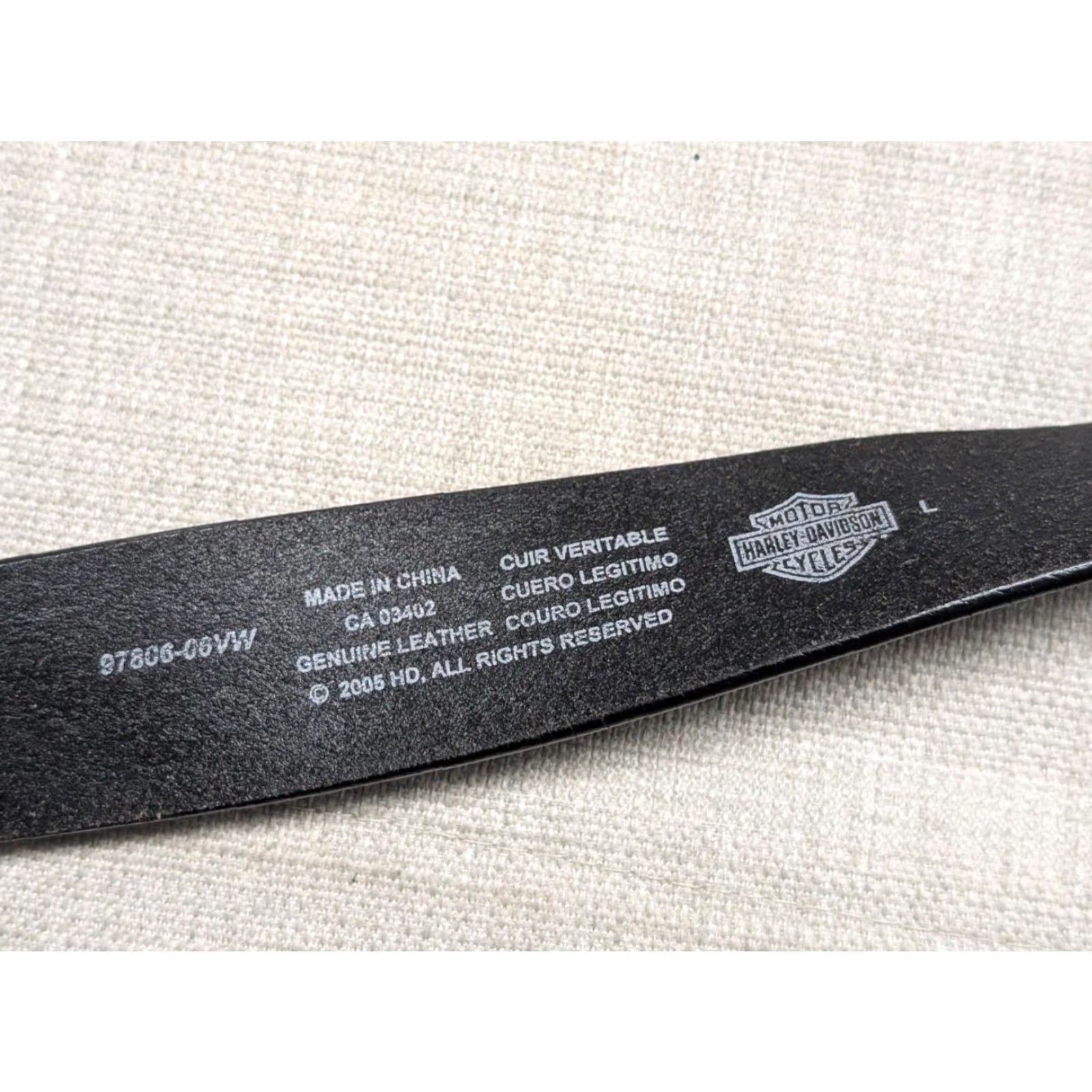 Harley Davidson VINTAGE Harley-Davidson leather belt 32 black flame motorcycle Y2K buckle tooled Belt Mens 32 Black Flame 90s Size 32 - 6 Thumbnail