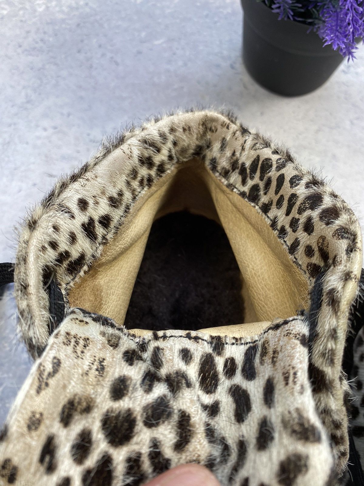 If Six Was Nine Vintage Y2K Bumper Pony Fur Leopard Lace Up Boots Size US 6 / IT 36 - 23 Thumbnail