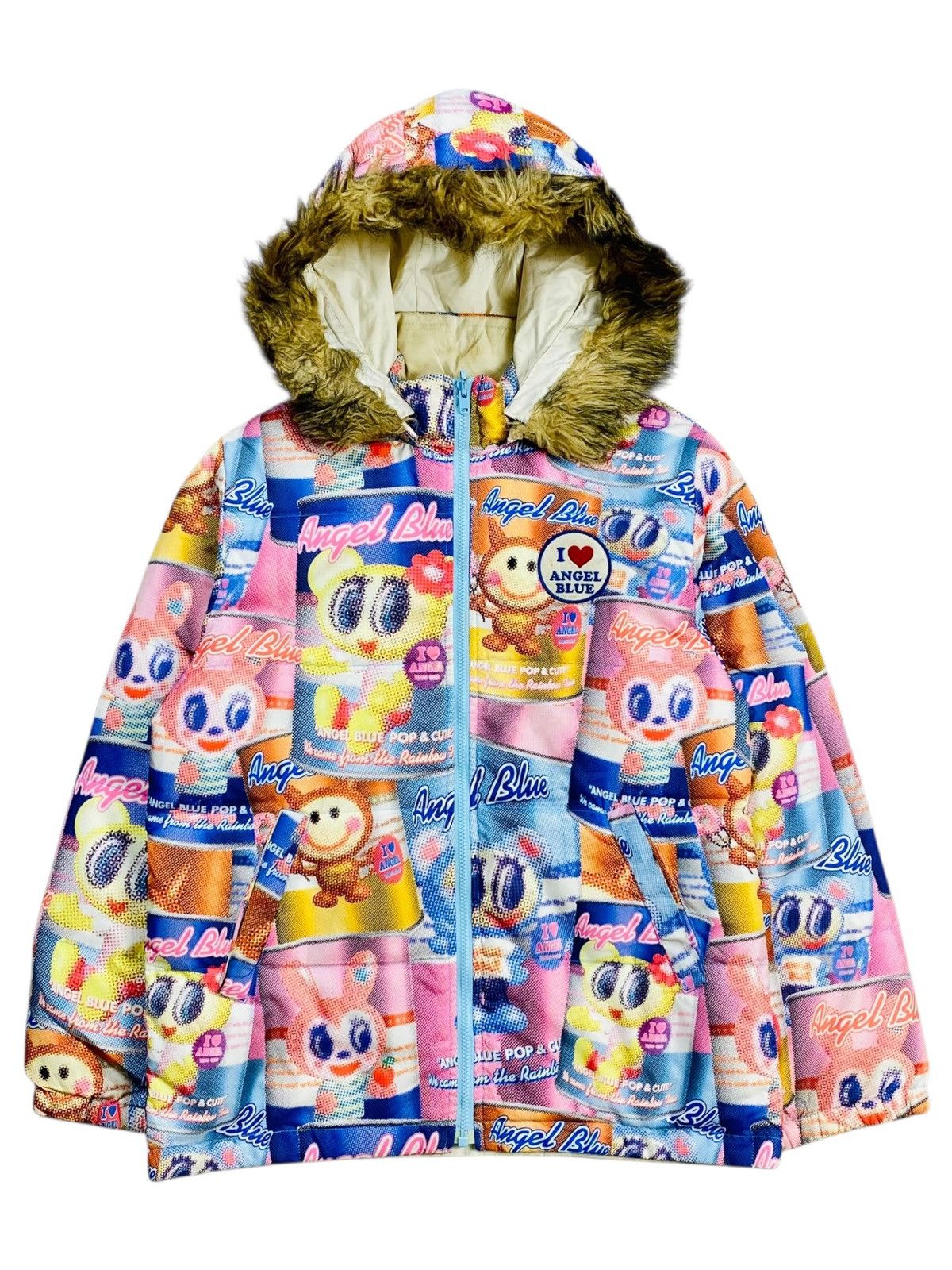 Hysteric Glamour 2000s Angel Blue - Full Printed Fur Hoodie Reversible Jacket Size US M / EU 48-50 / 2 - 1 Thumbnail