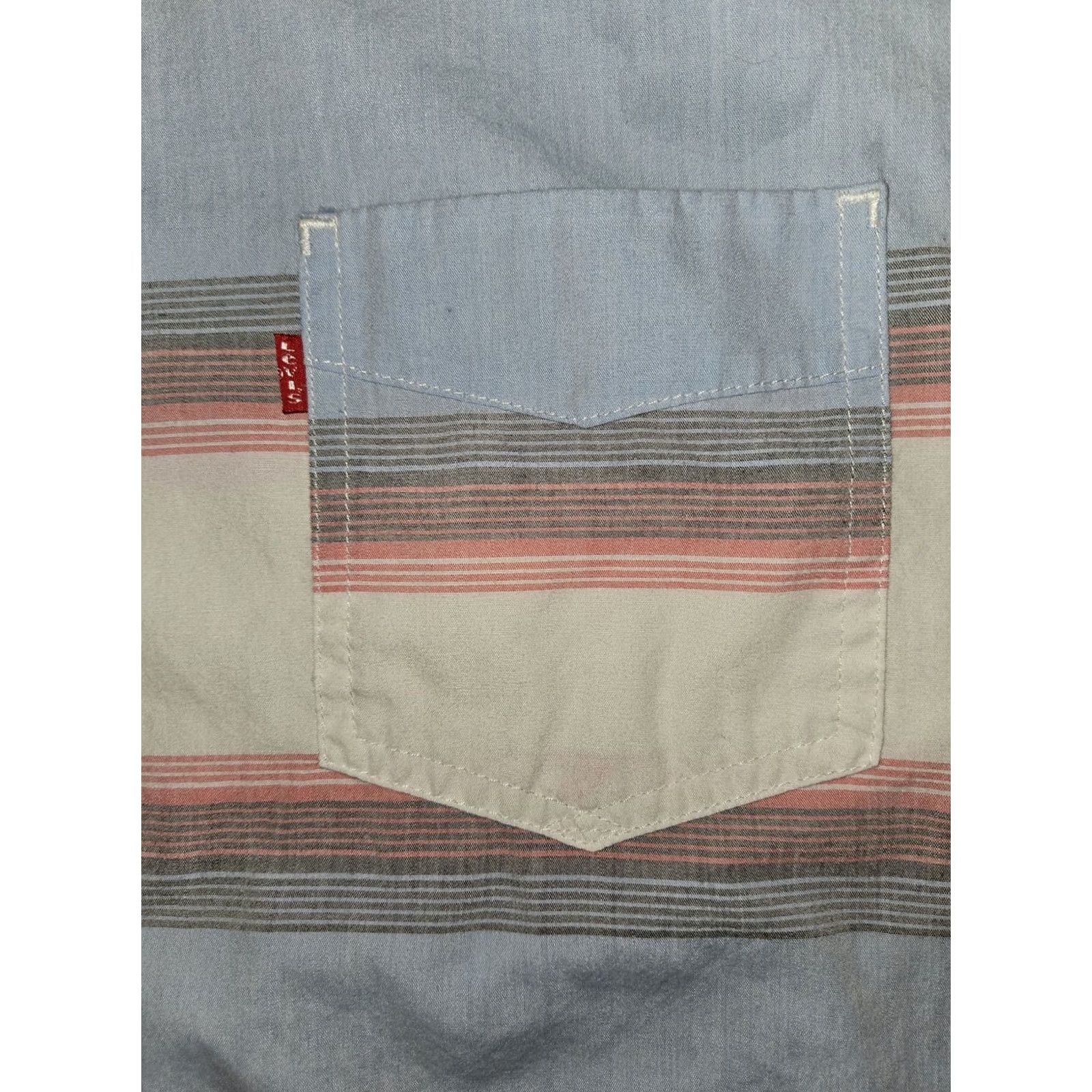 Levi's VINTAGE? No. Levi's Button Down Shirt XL Men's Short Sleeve Striped Casual Classic Size US XL / EU 56 / 4 - 4 Thumbnail
