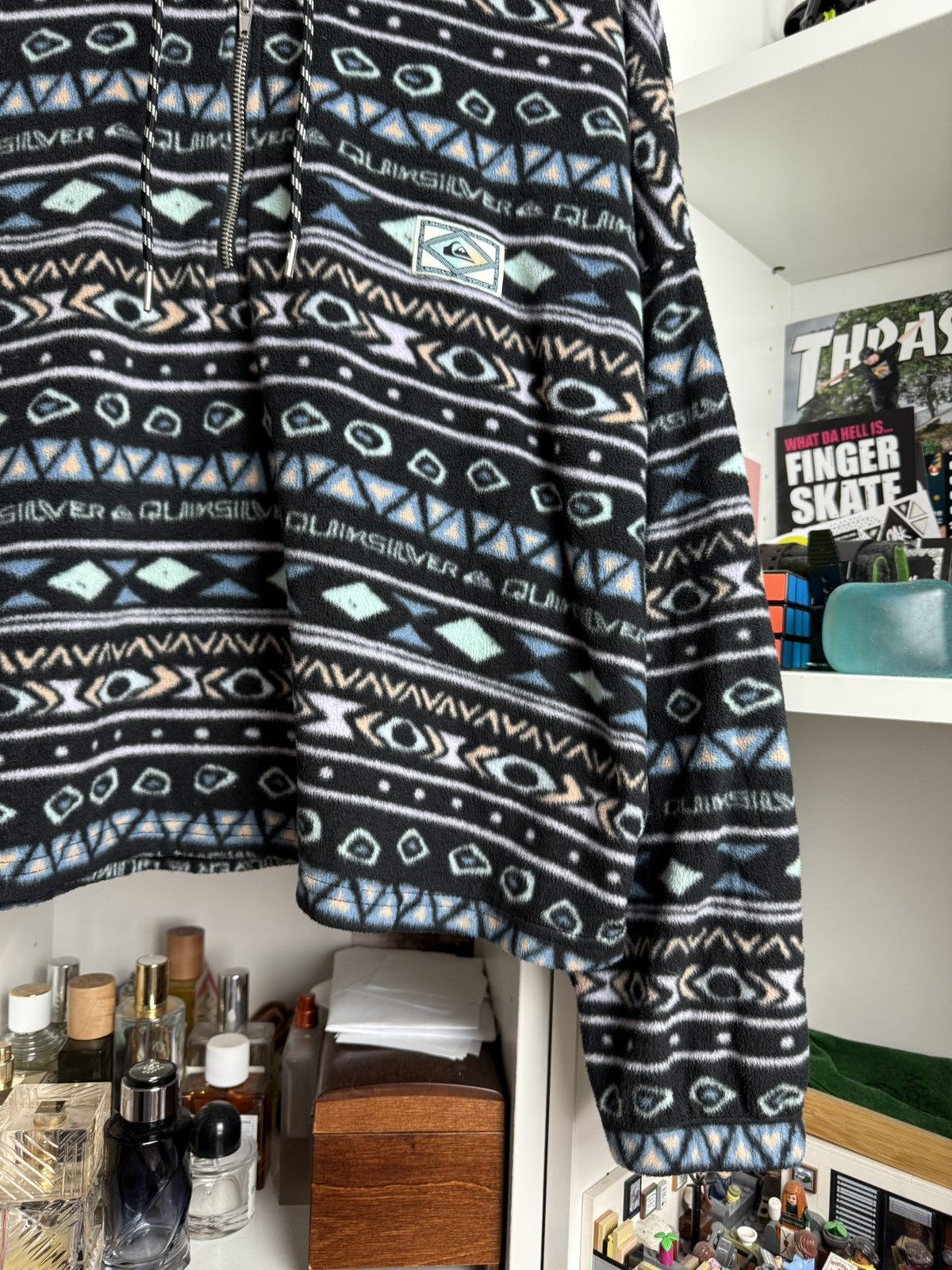 Quiksilver × Vintage VIntage Quiksilver cropped fleece hoodie XL patagonia surf Size US XL / EU 56 / 4 - 5 Thumbnail