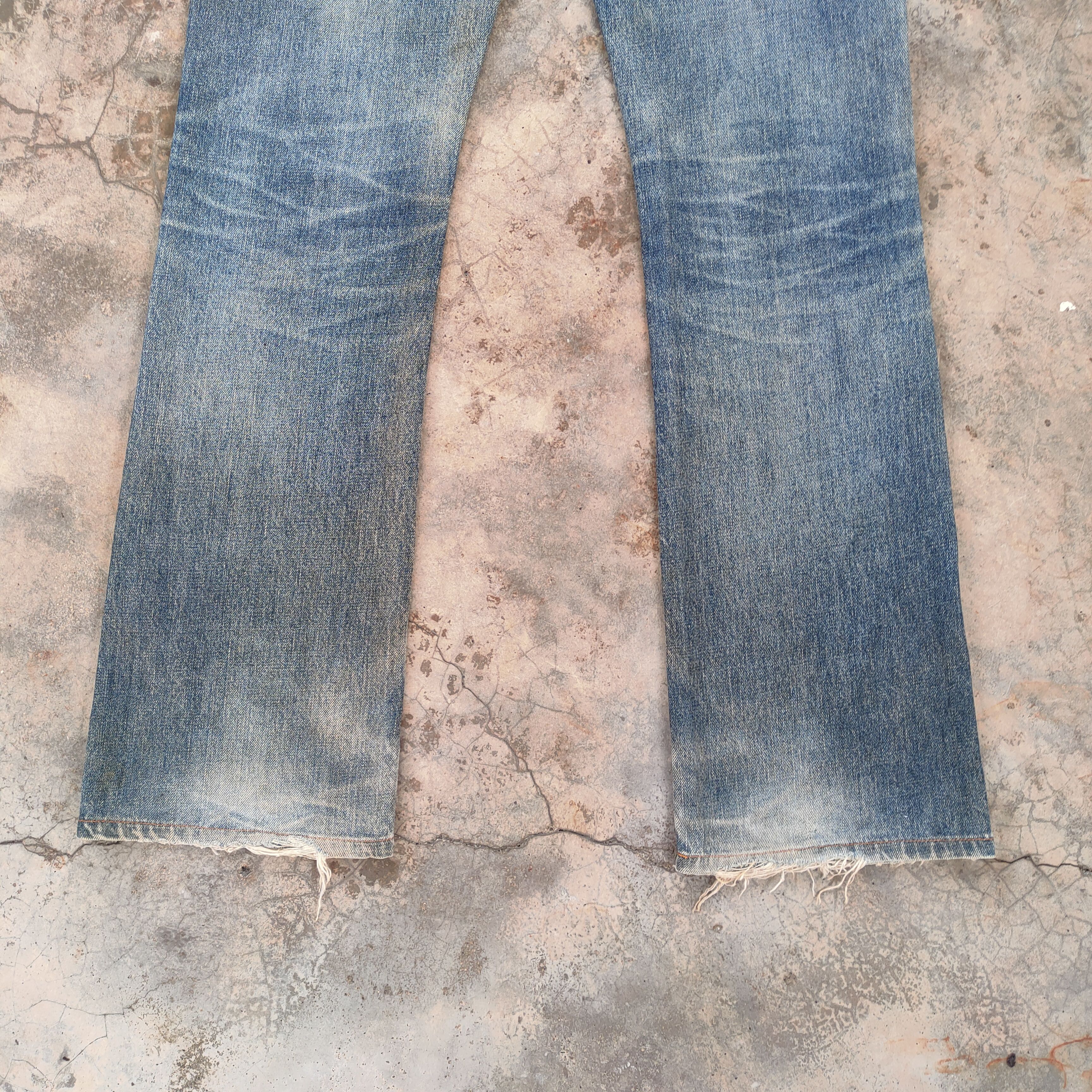 Edwin FLARE EDWIN 401 VINTAGE FADED RIPPED JEANS DENIM PANTS Size US 33 - 10 Thumbnail