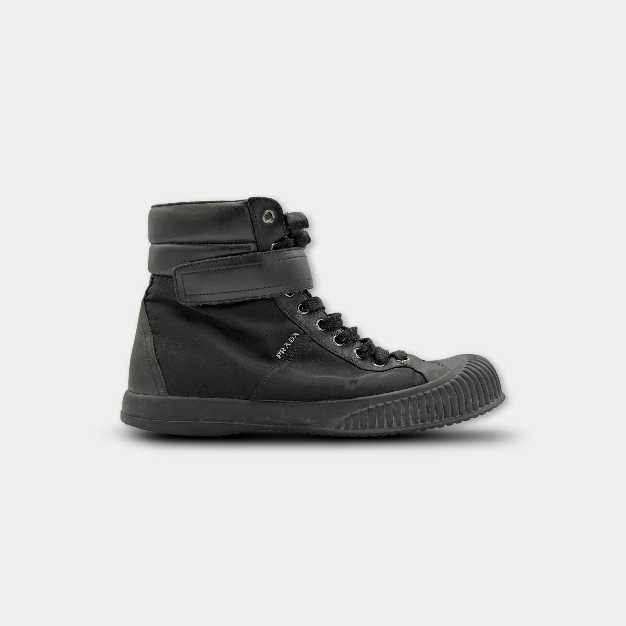 Prada Prada High-Top Duck Rubber Toe Sneakers Size ONE SIZE - 1 Thumbnail