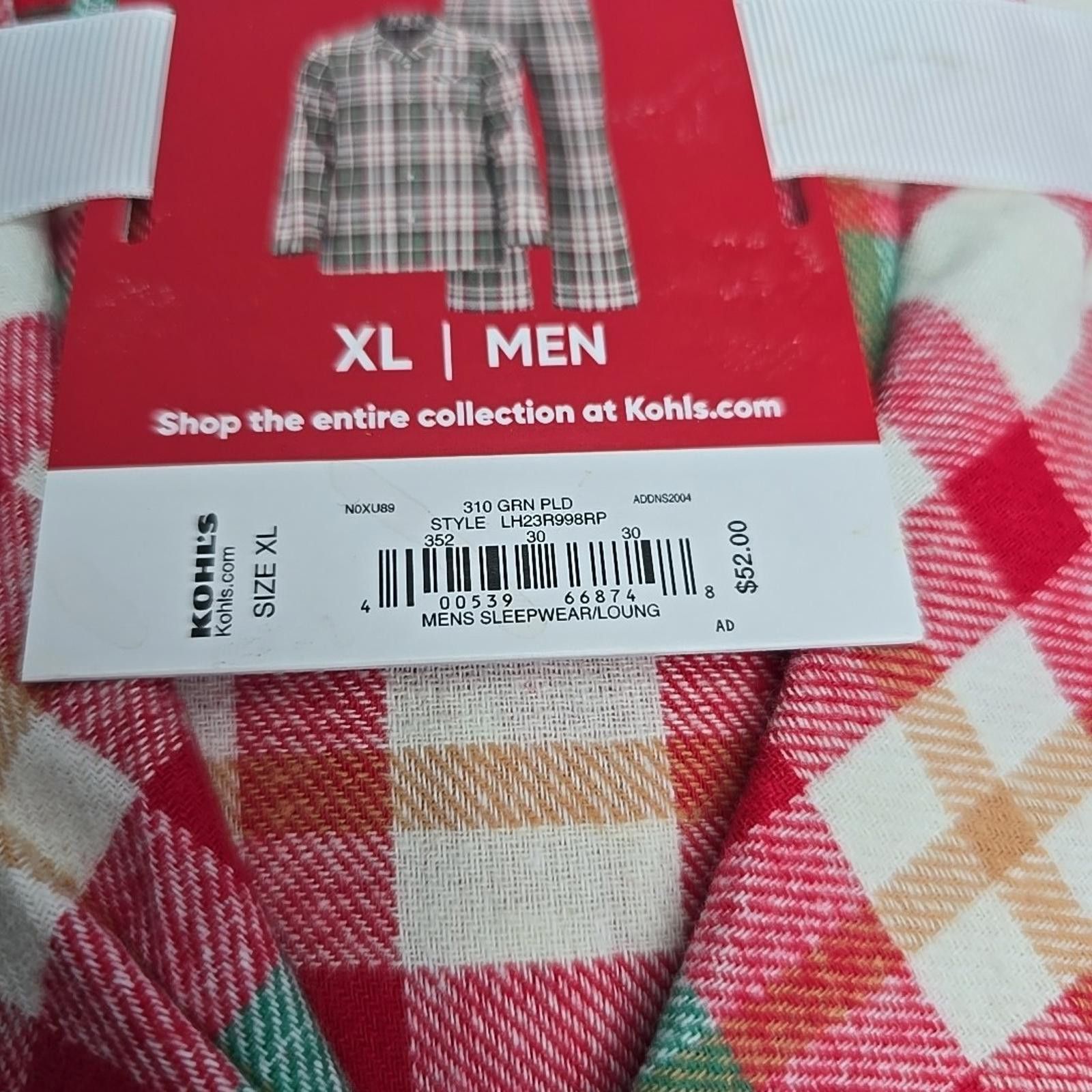 Other Mens Jammies Families Red Plaid Flannel Pajama Set Size XL Size ONE SIZE - 3 Thumbnail